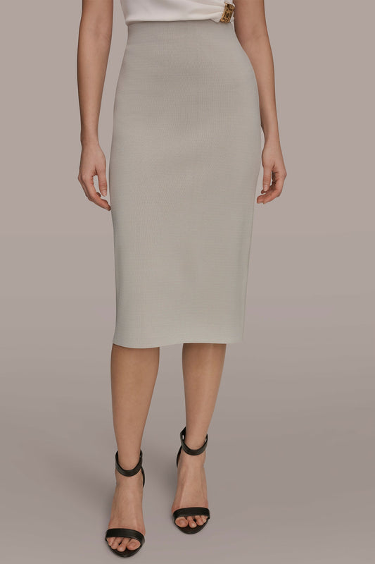 Tuscan Grey SWEATER SUIT PENCIL SKIRT Donna Karan