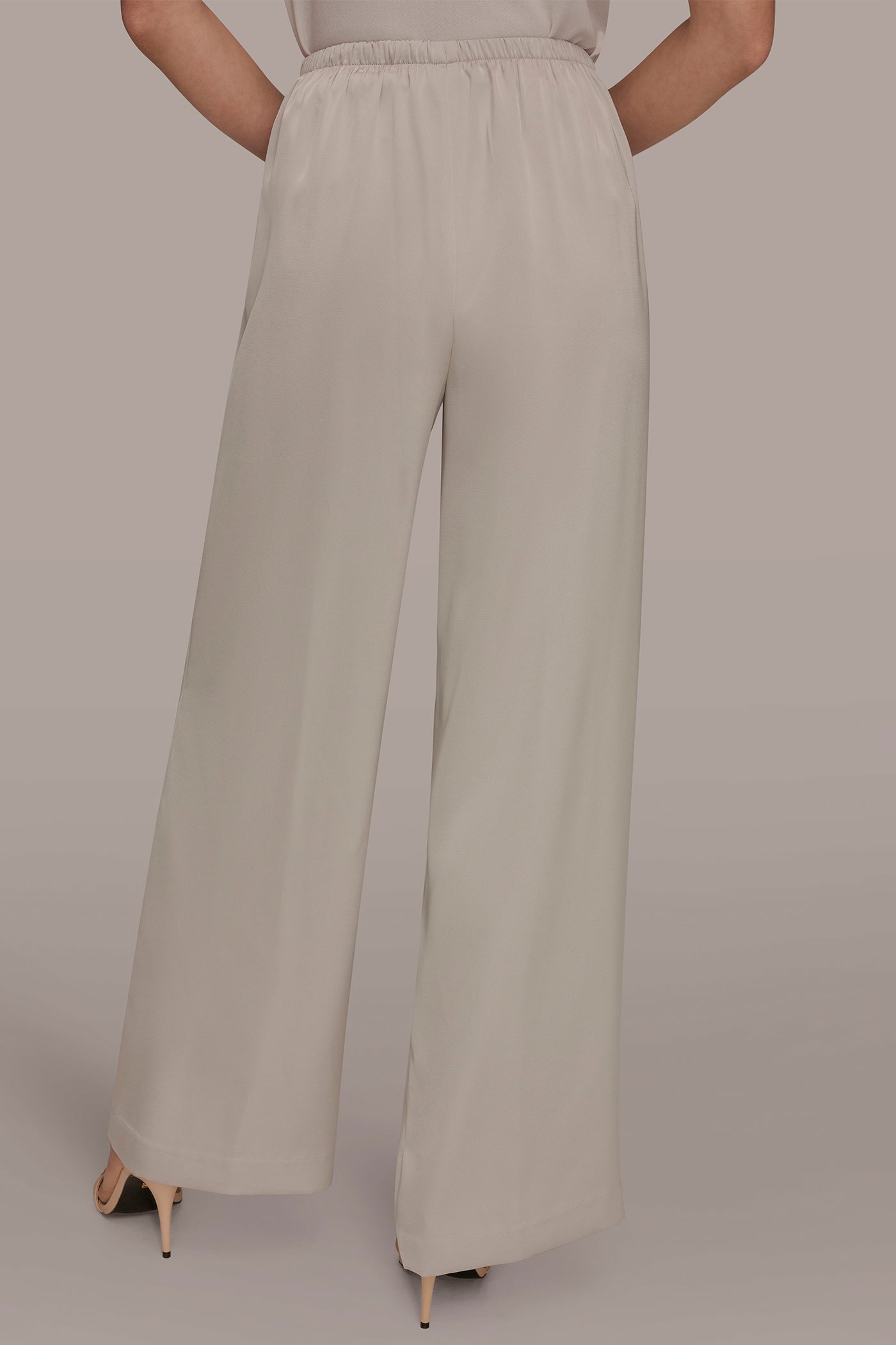 Tuscan Grey WIDE LEG PULL ON PANT Donna Karan