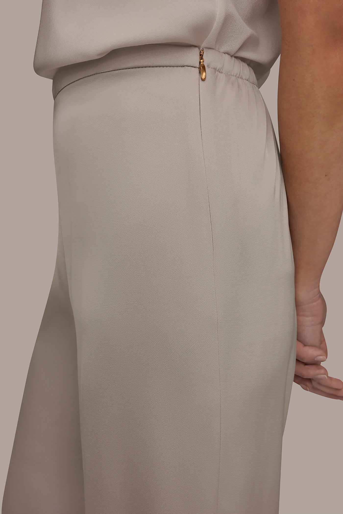 Tuscan Grey WIDE LEG PULL ON PANT Donna Karan