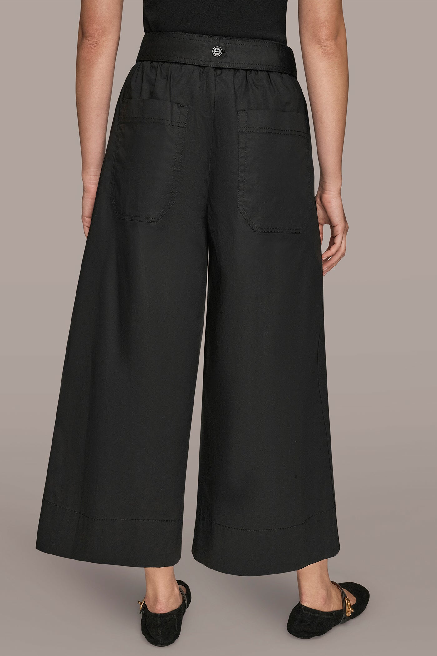 Black CROPPED MID-RISE PANT Donna Karan