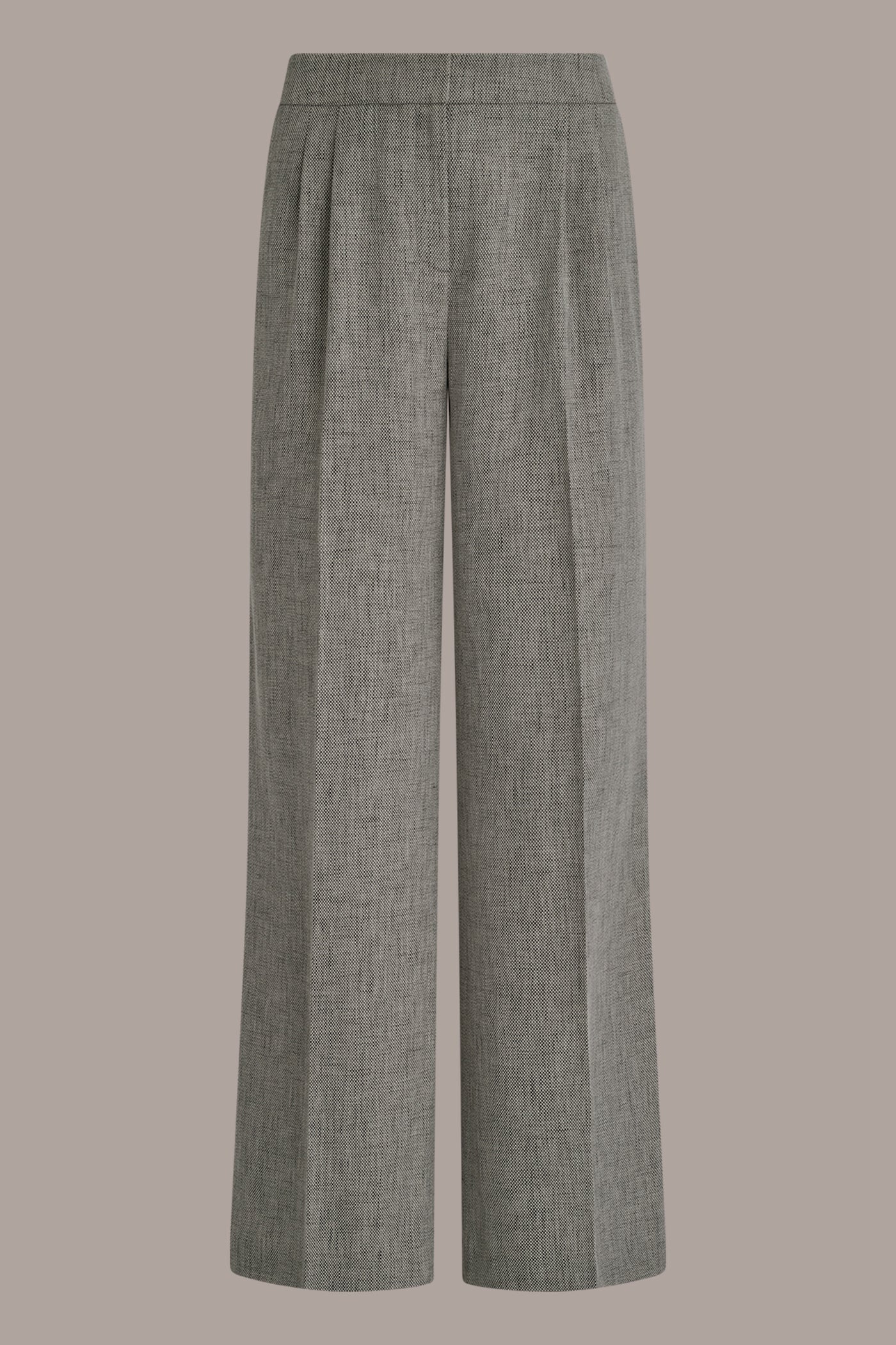 Turin Multi MID-RISE MÉLANGE PLEATED WIDE-LEG SUIT PANT Donna Karan