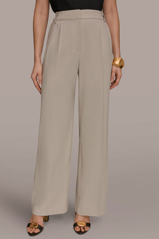 Tuscan Grey PLEATED WIDE LEG PANT Donna Karan