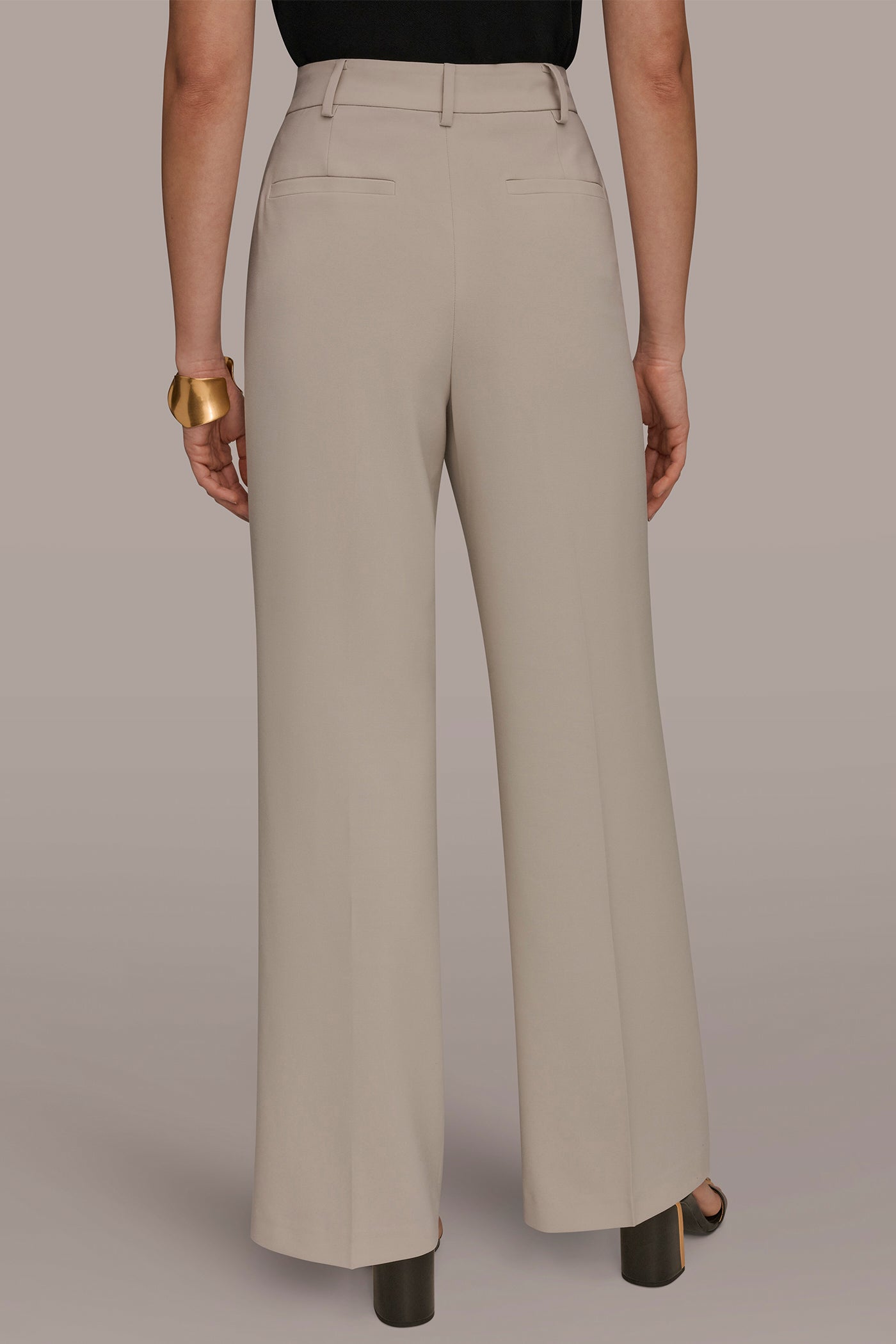 Tuscan Grey PLEATED WIDE LEG PANT Donna Karan