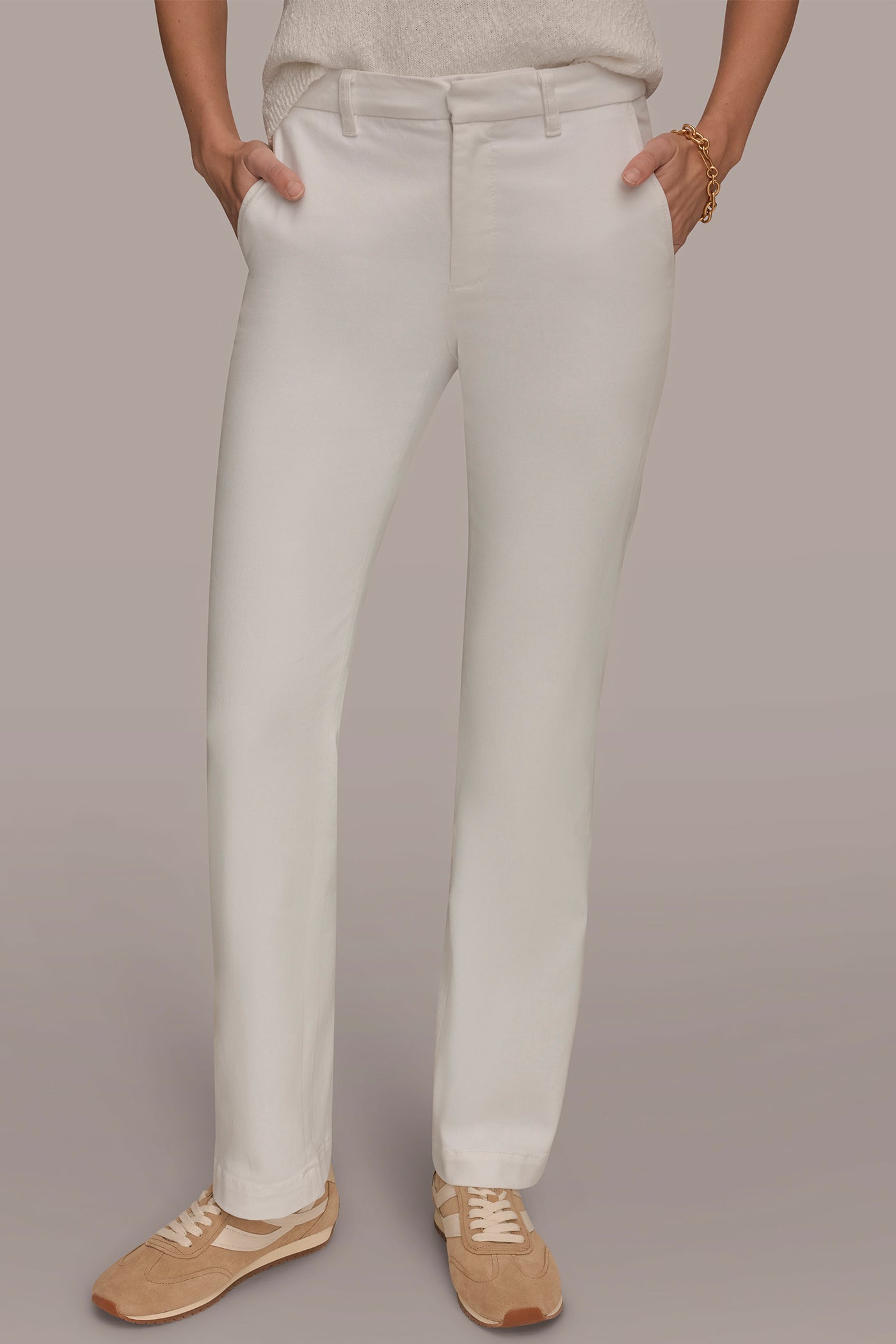Alabaster THE DONNA MID-RISE MODERN TROUSER JEAN Donna Karan