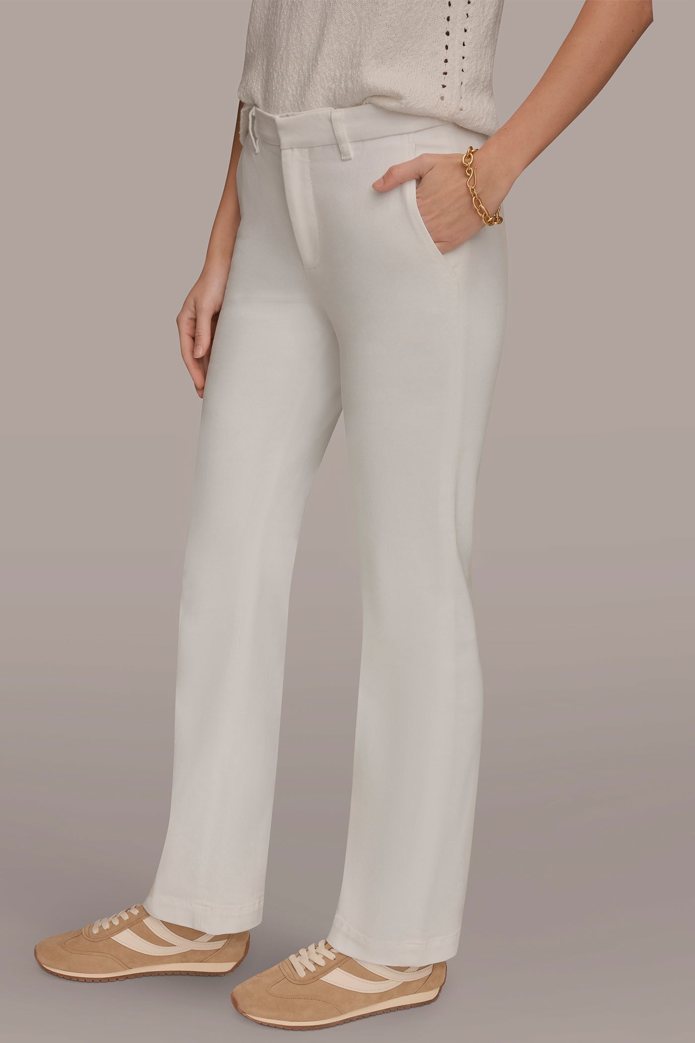 Alabaster THE DONNA MID-RISE MODERN TROUSER JEAN Donna Karan