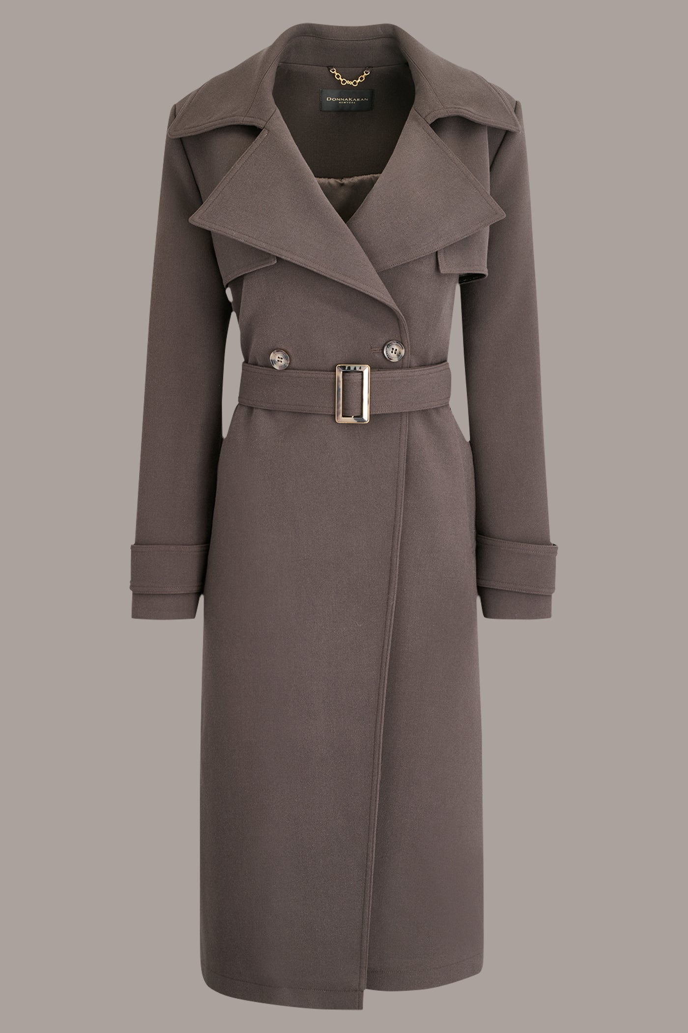 Chocolate TRENCH RAIN COAT Donna Karan