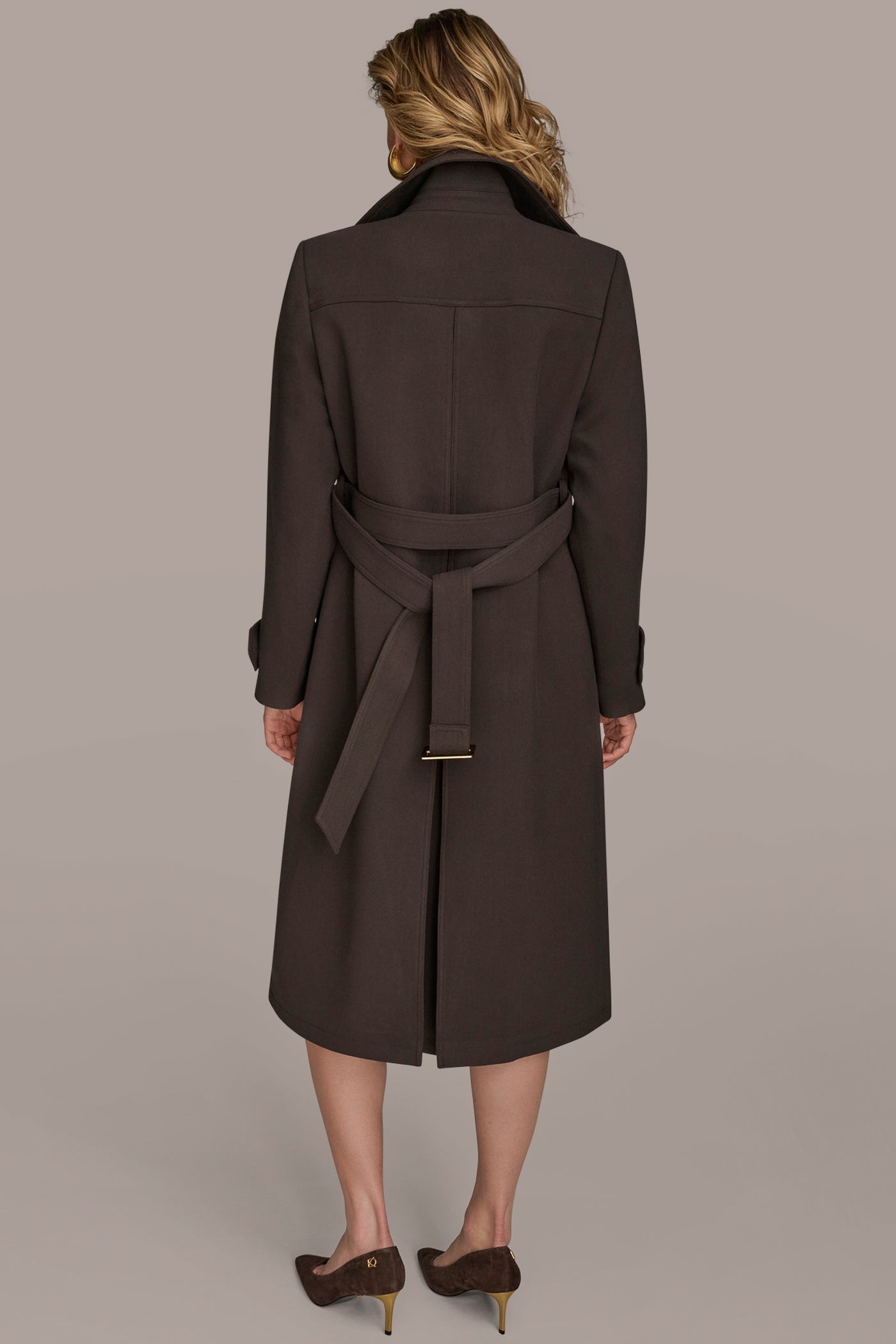 Chocolate TRENCH RAIN COAT Donna Karan
