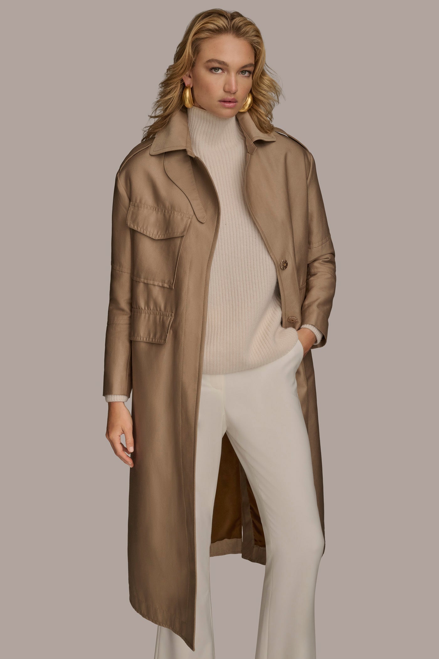 KHAKI RAIN JACKET Donna Karan