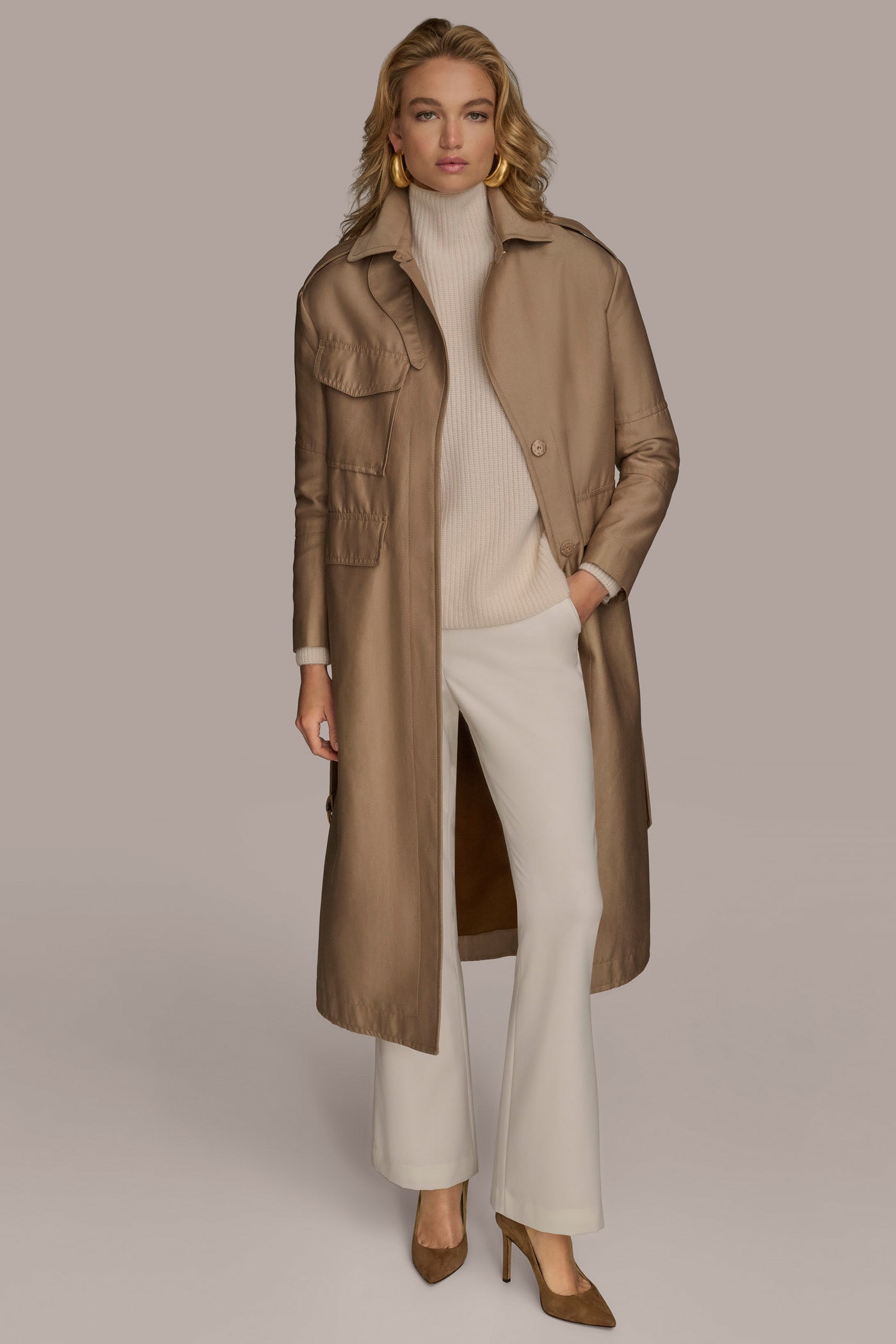 KHAKI RAIN JACKET Donna Karan