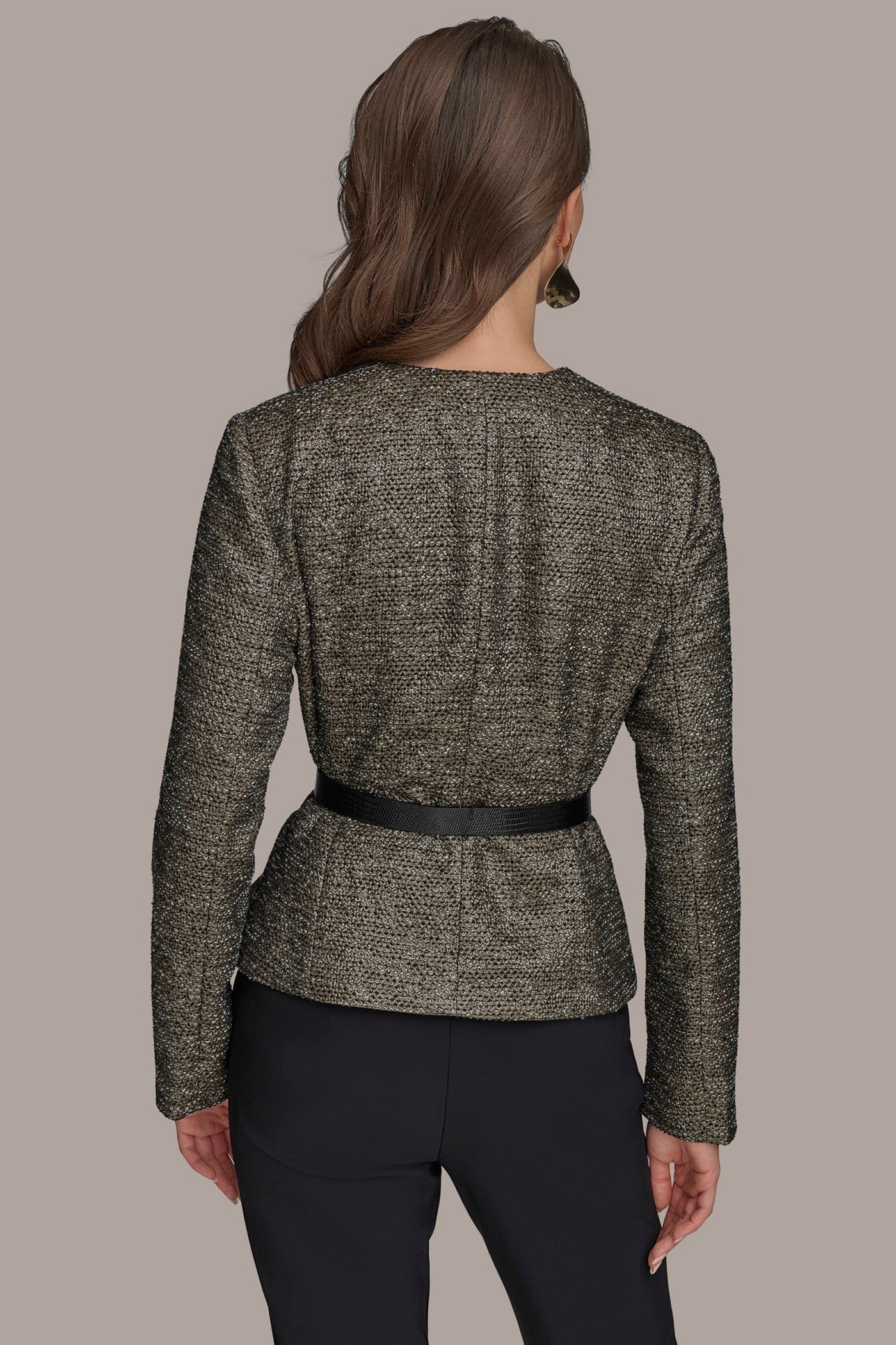 BLACK/GOLD METALLIC WRAP JACKET Donna Karan