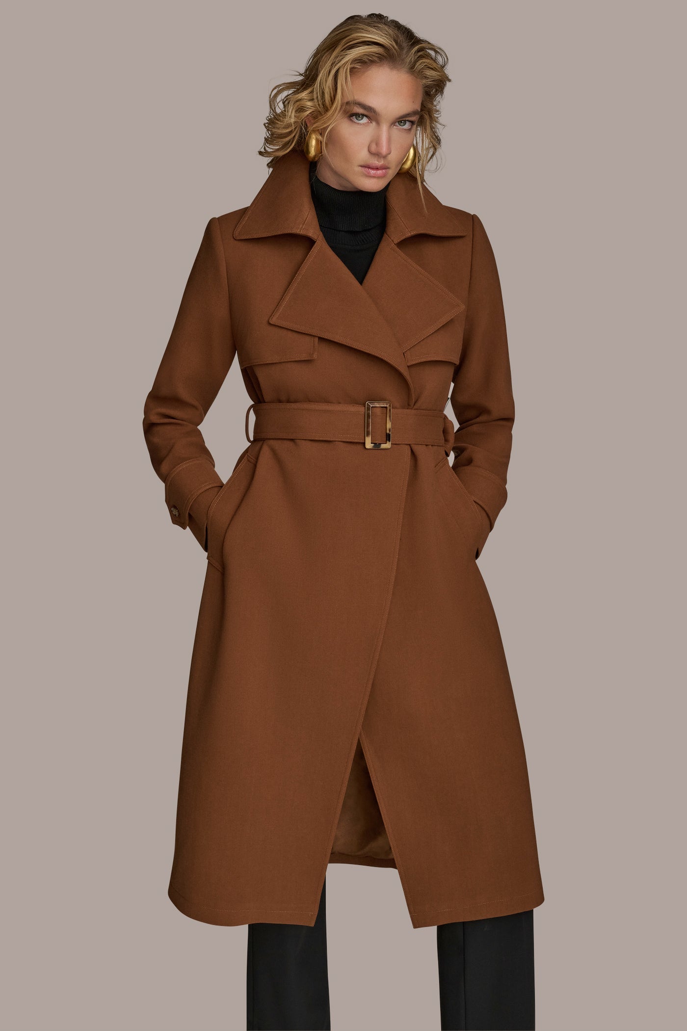 TOBACCO TRENCH RAIN COAT Donna Karan