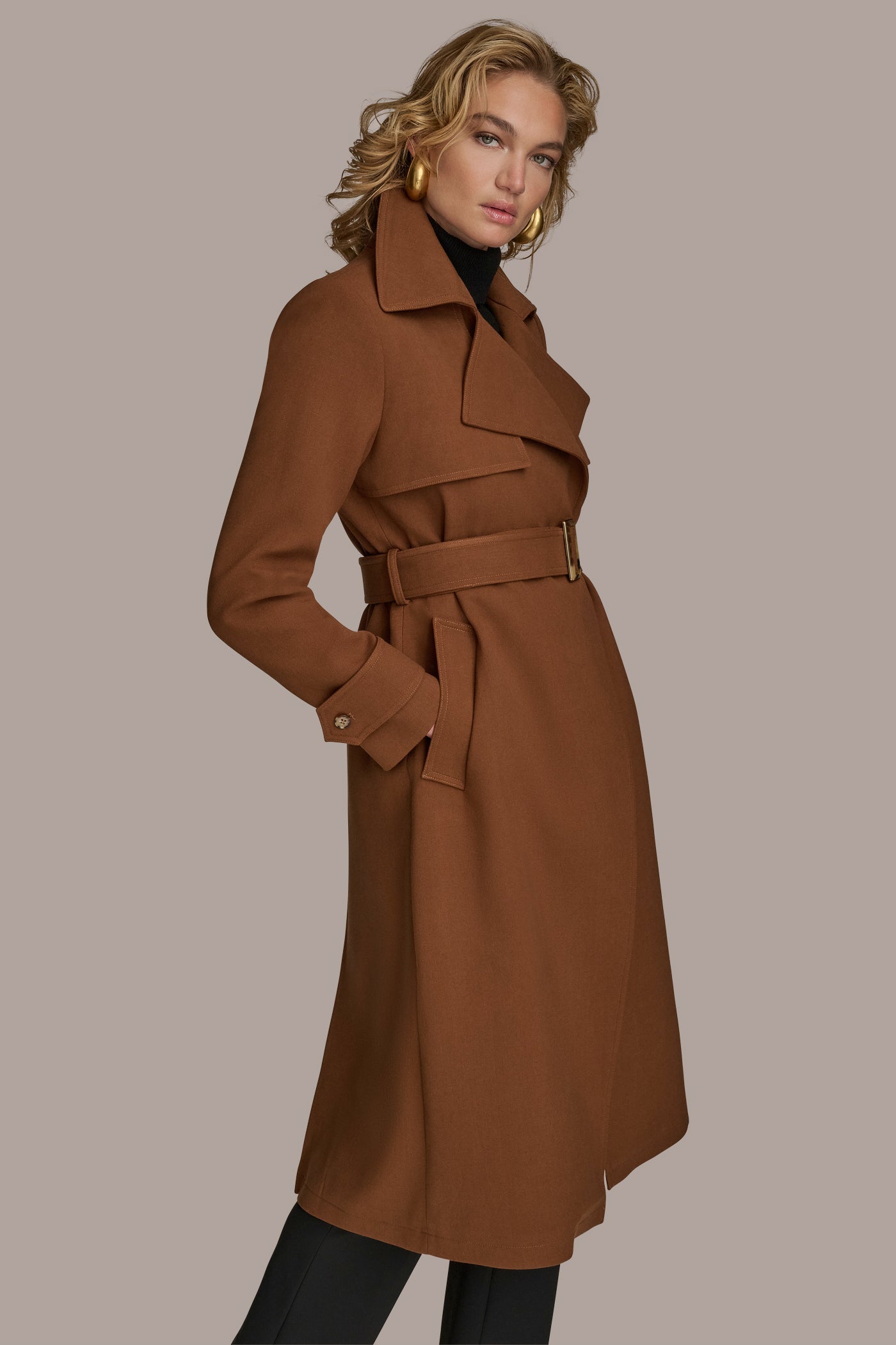 TOBACCO TRENCH RAIN COAT Donna Karan