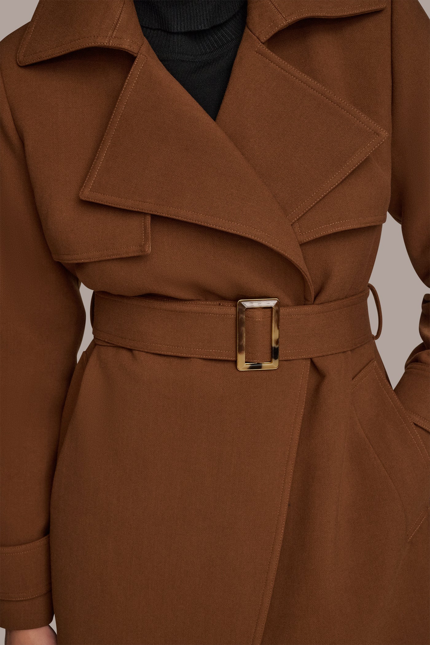 TOBACCO TRENCH RAIN COAT Donna Karan