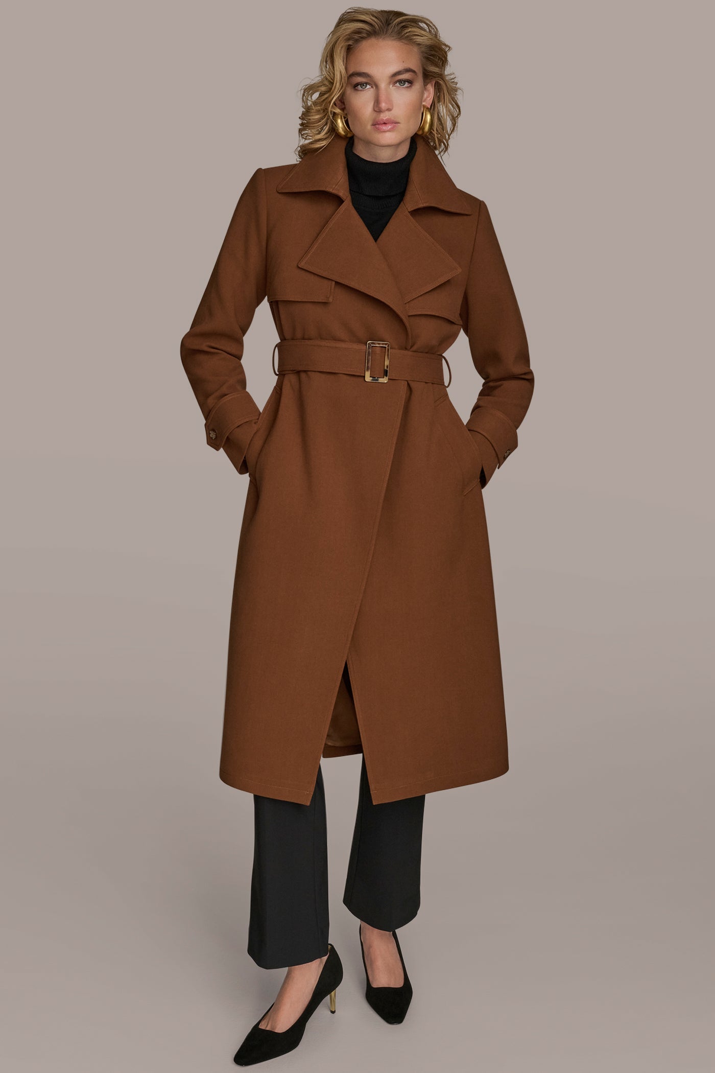 TOBACCO TRENCH RAIN COAT Donna Karan