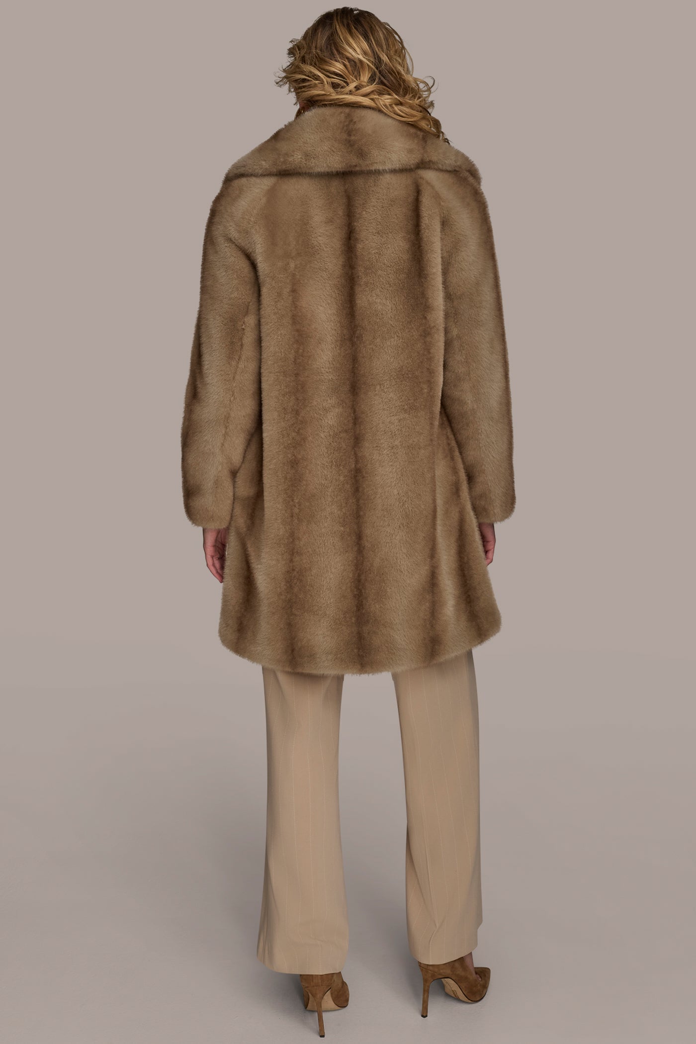 NATURAL LUXE FAUX FUR COAT Donna Karan