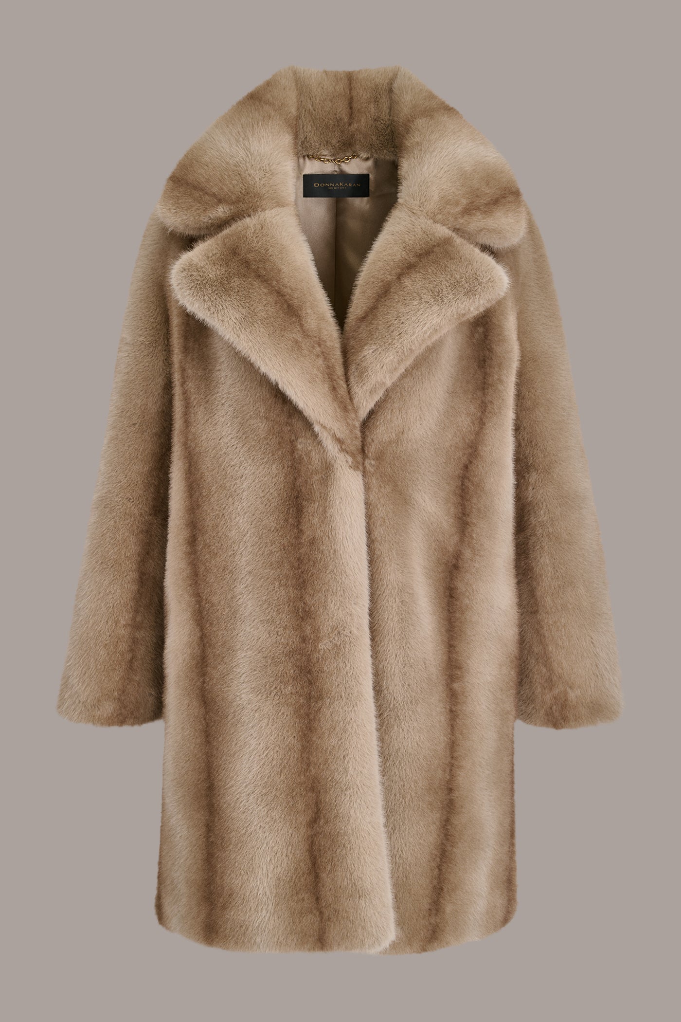 NATURAL LUXE FAUX FUR COAT Donna Karan