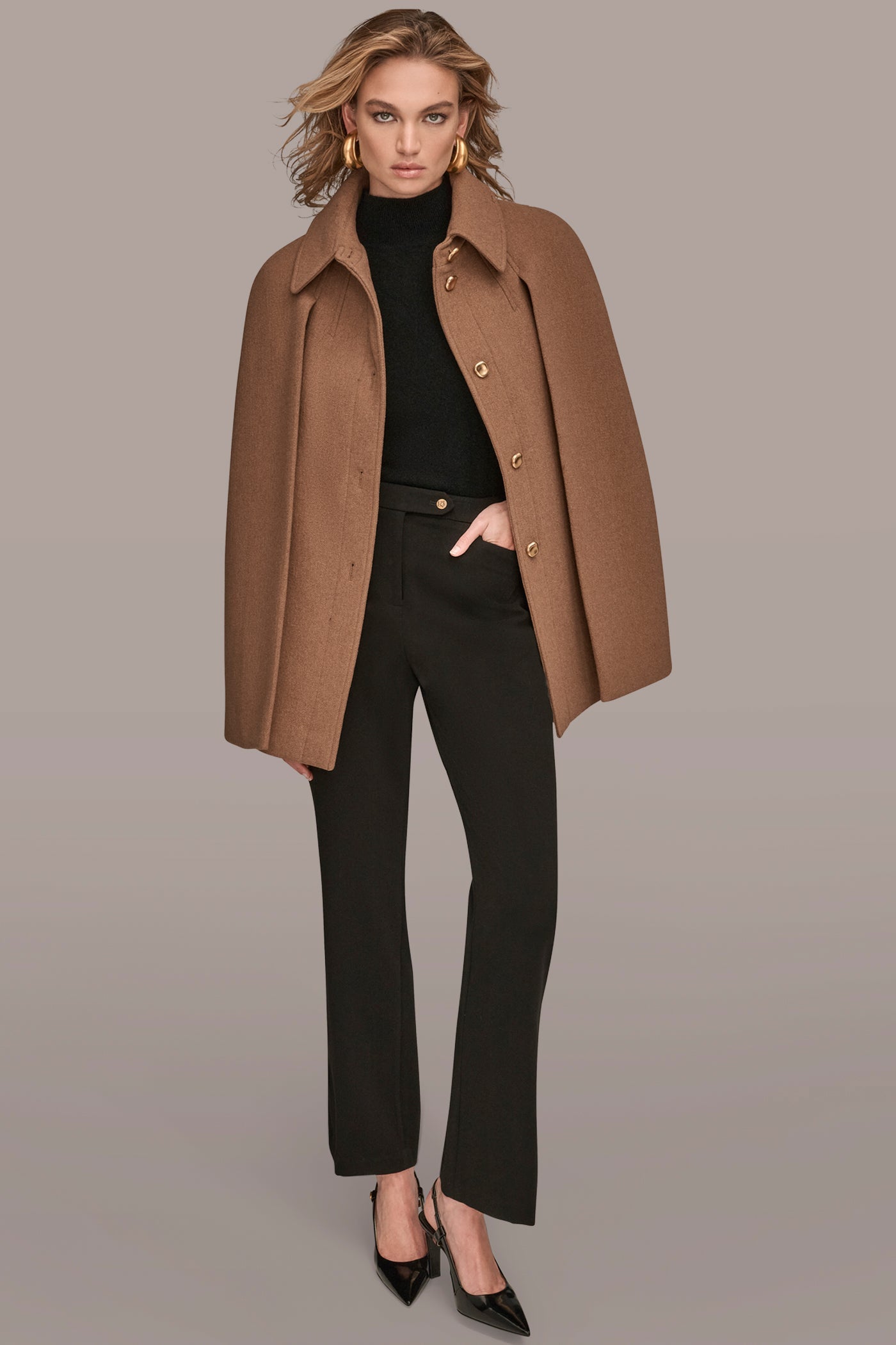 CAMEL CAPE COAT Donna Karan