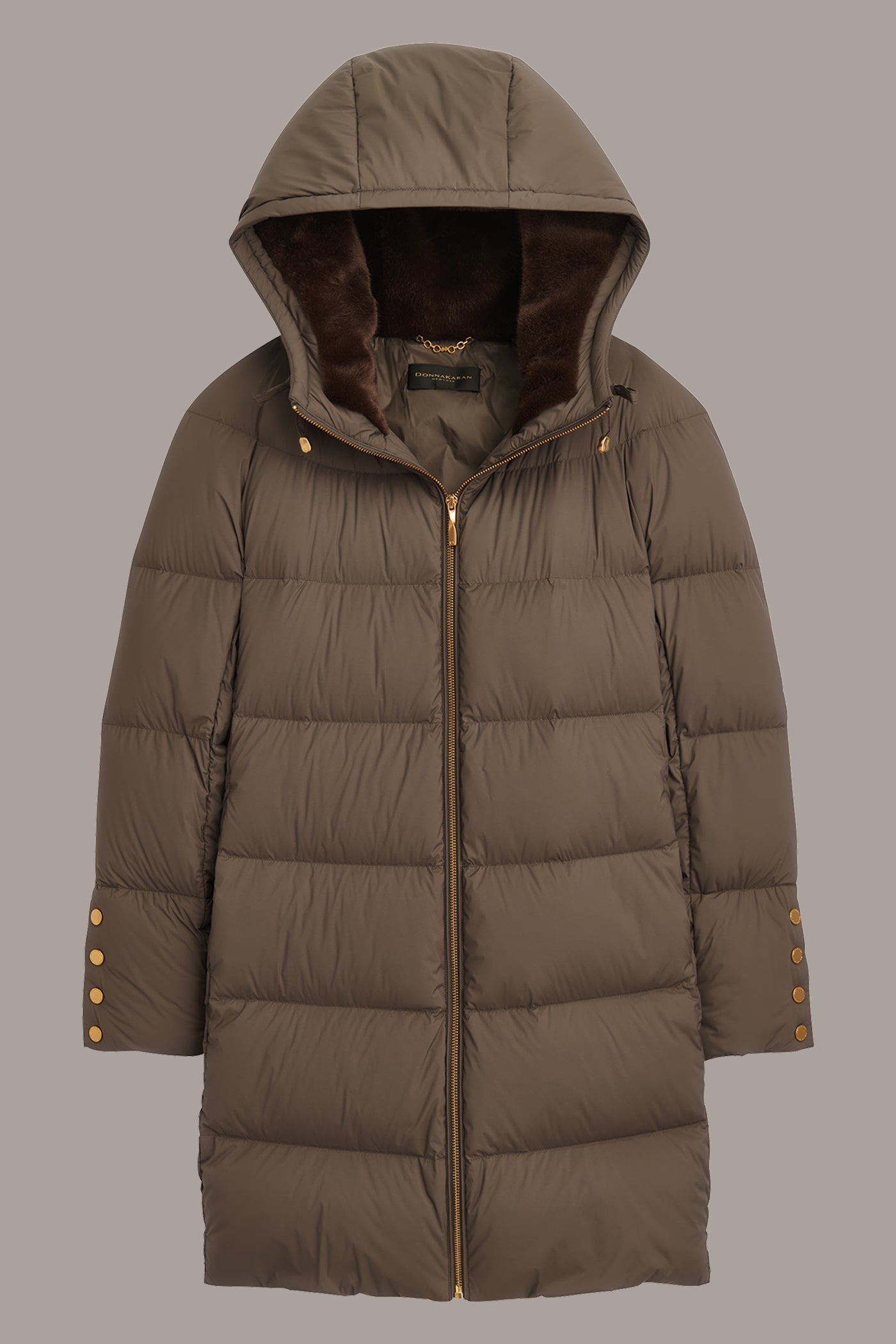 HICKORY Long Hooded Down Filled Puffer Coat Donna Karan