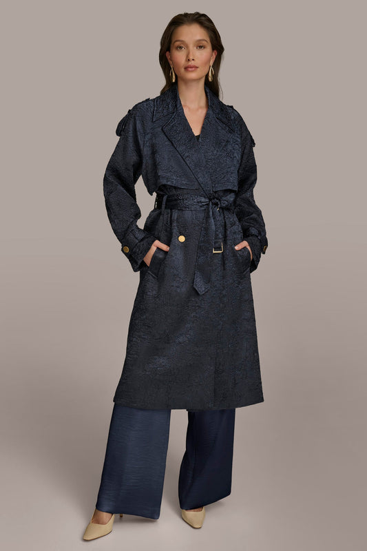 NIGHTFALL CRUSHED SATIN TRENCH COAT Donna Karan