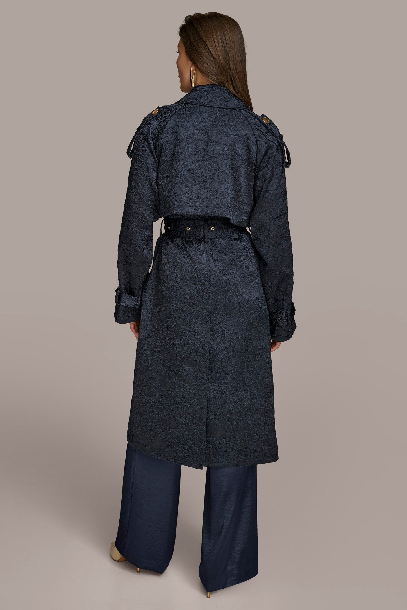 NIGHTFALL CRUSHED SATIN TRENCH COAT Donna Karan
