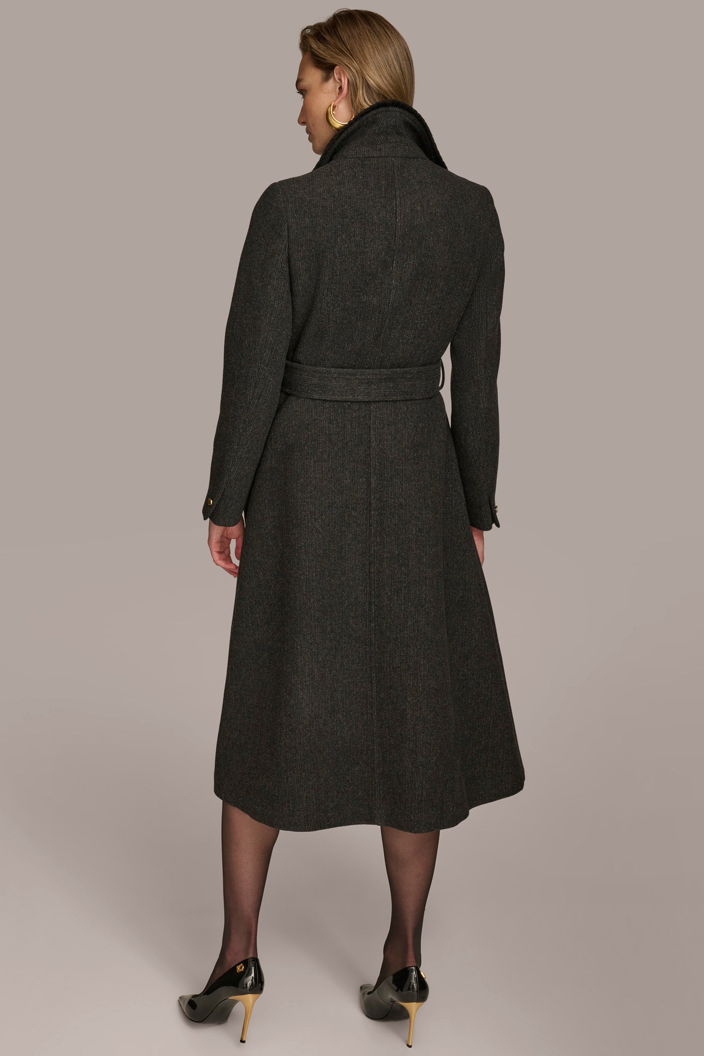 Black WOOL COAT Donna Karan