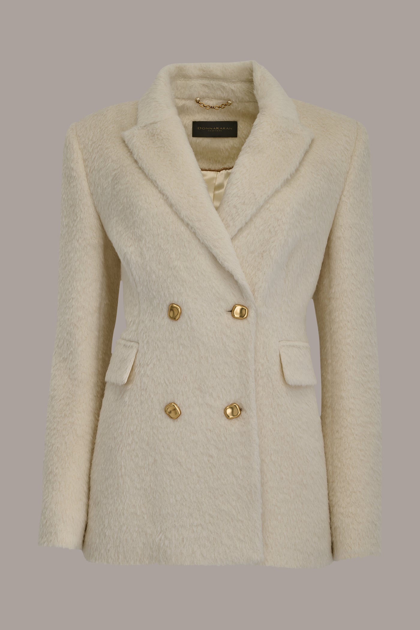 IVORY WOOL COAT Donna Karan