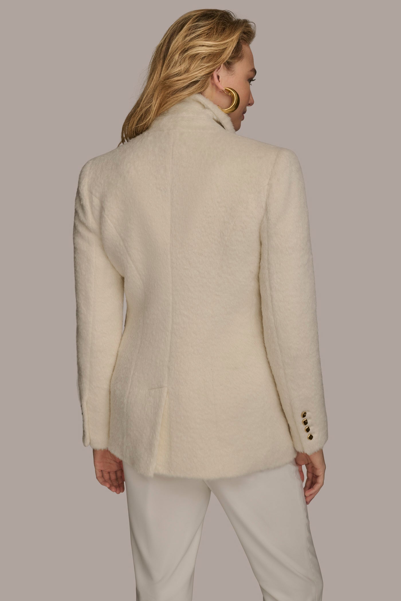 IVORY WOOL COAT Donna Karan