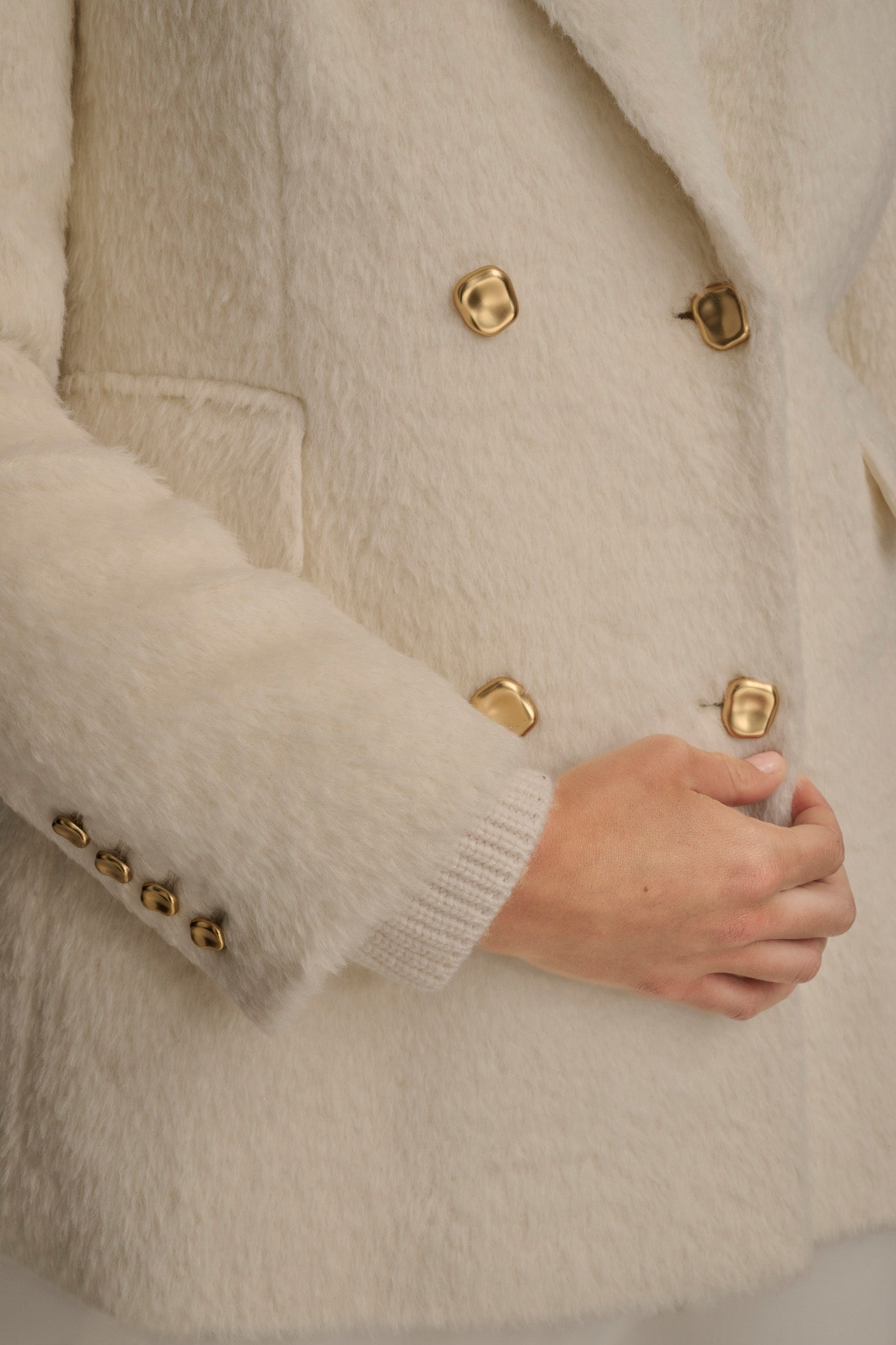 IVORY WOOL COAT Donna Karan
