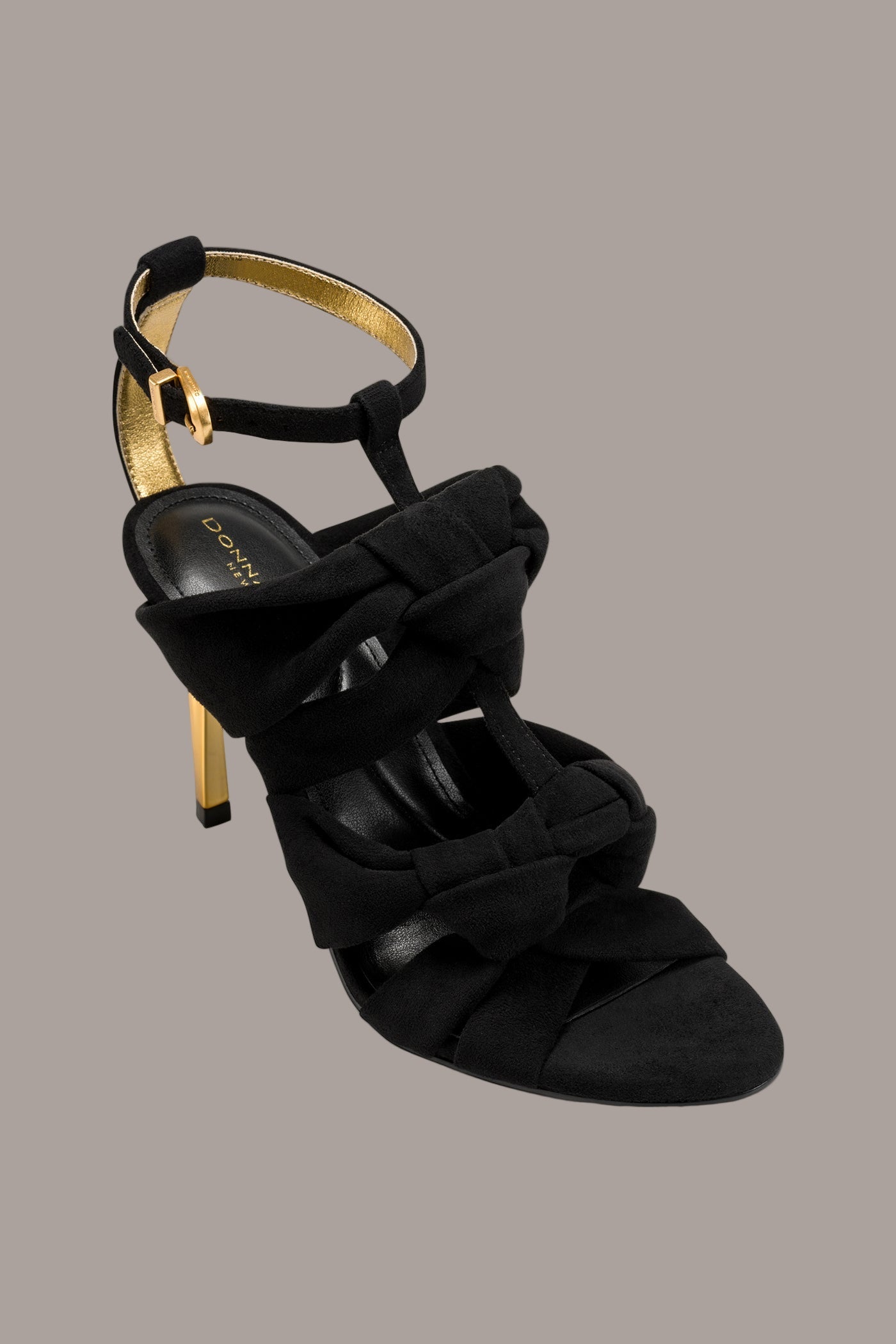 Black SYNNOVE T-STRAP STILETTO SANDAL Donna Karan
