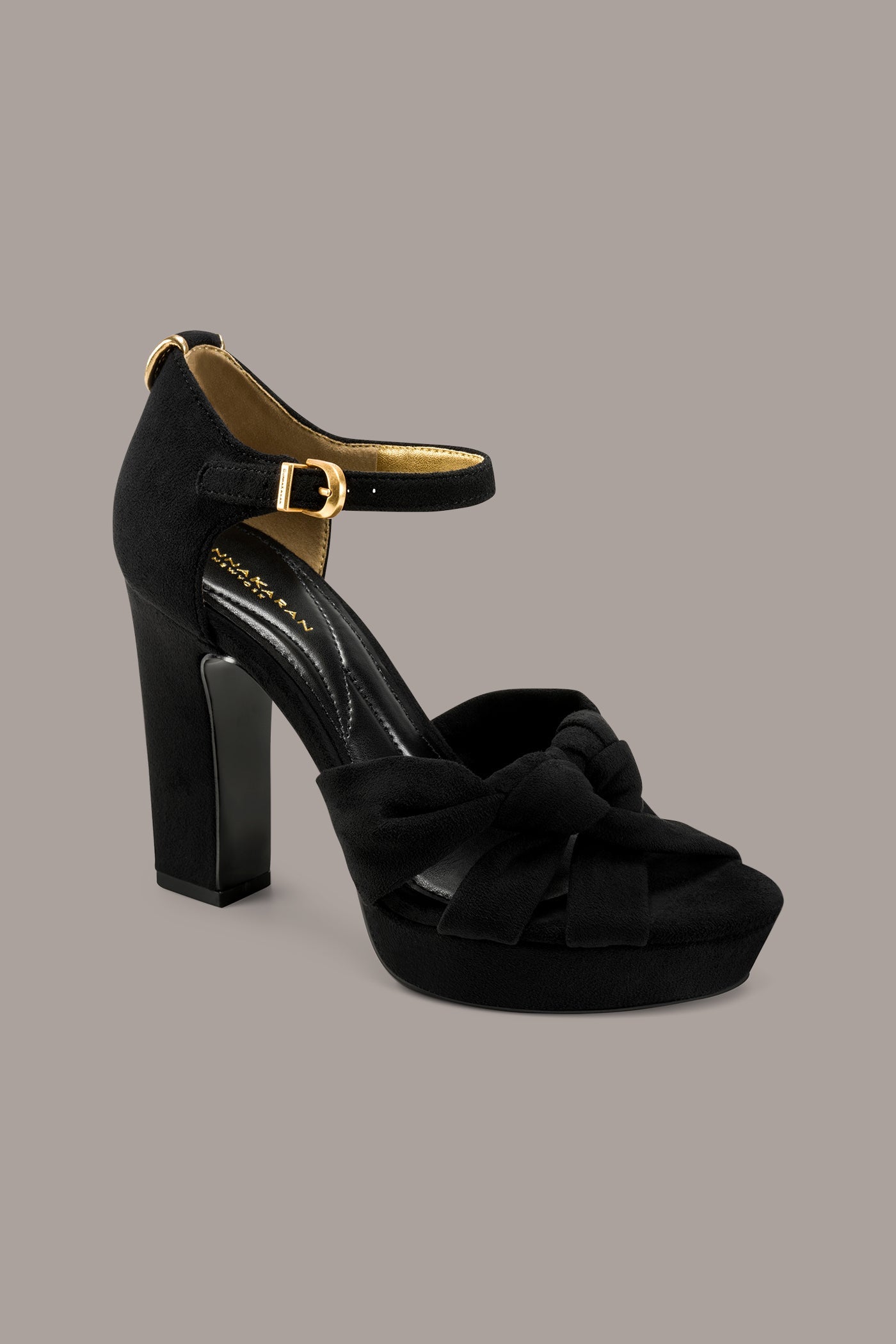 Black STARLING PLATFORM SANDAL Donna Karan