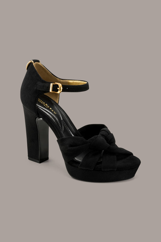Black STARLING PLATFORM SANDAL Donna Karan