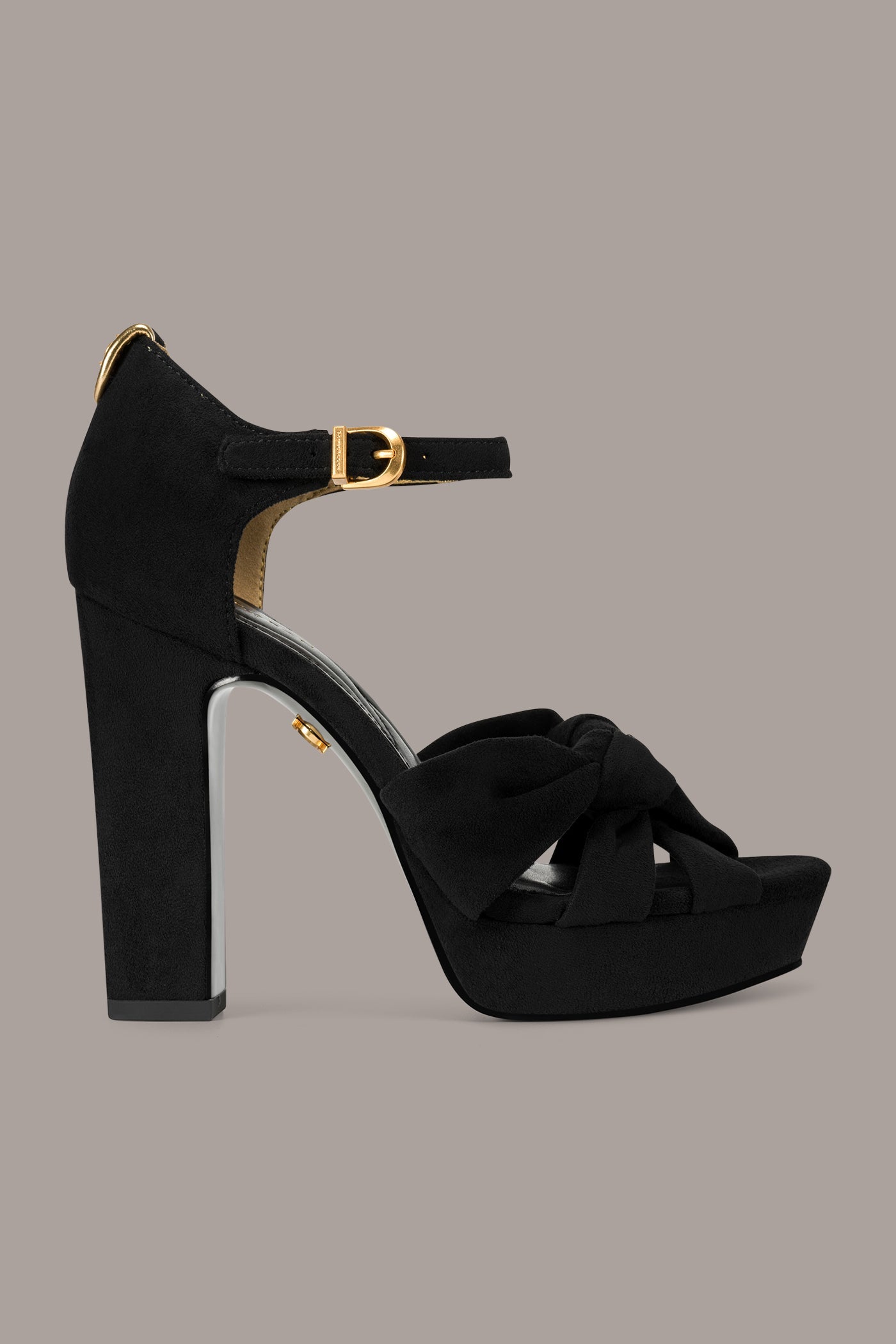 Black STARLING PLATFORM SANDAL Donna Karan