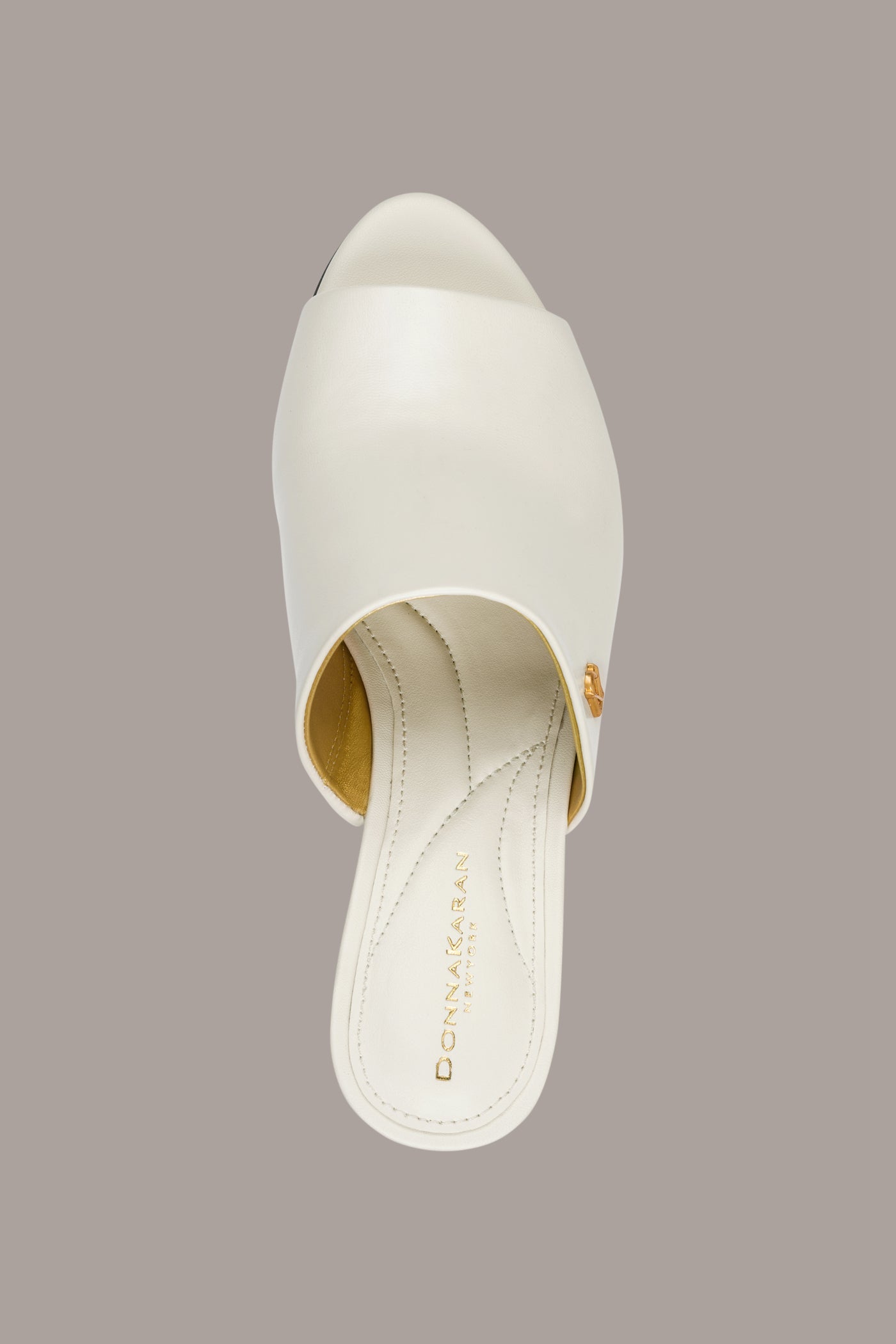 Ivory DONNA LEATHER WEDGE MULE SANDAL Donna Karan