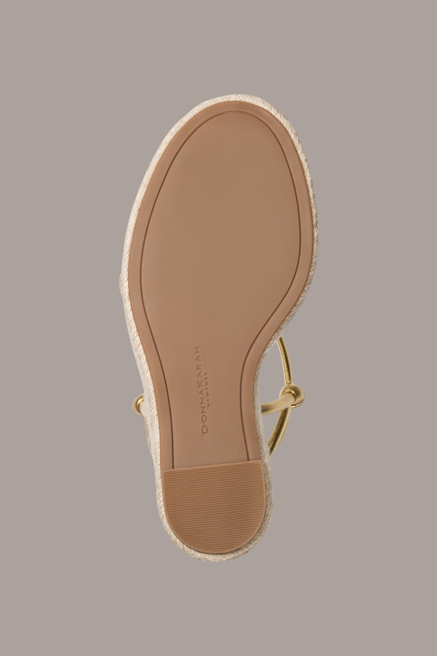 Gold YVETTE ESPADRILLE WEDGE SANDAL Donna Karan
