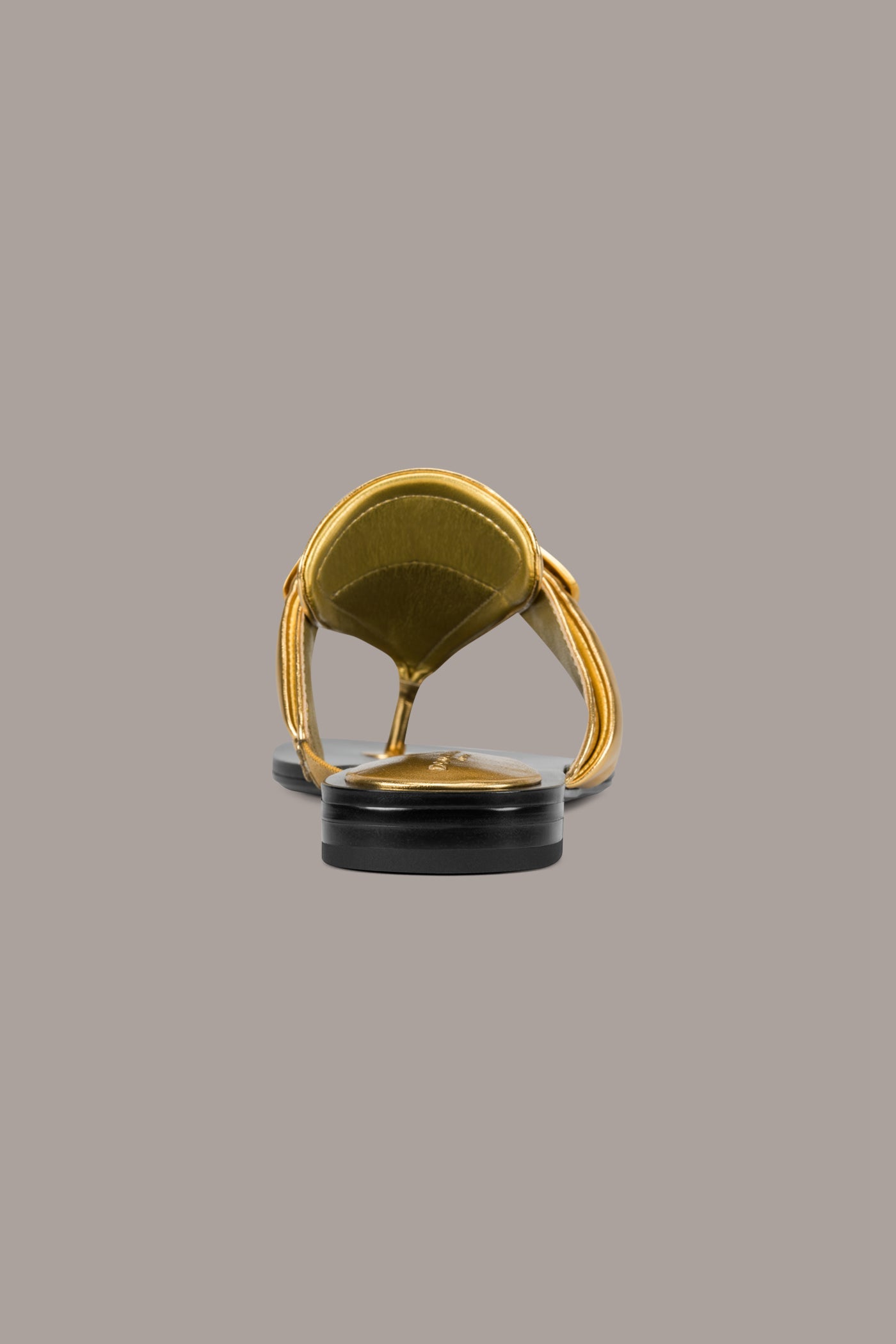 Gold VELVET METALLIC THONG FLAT SANDAL Donna Karan