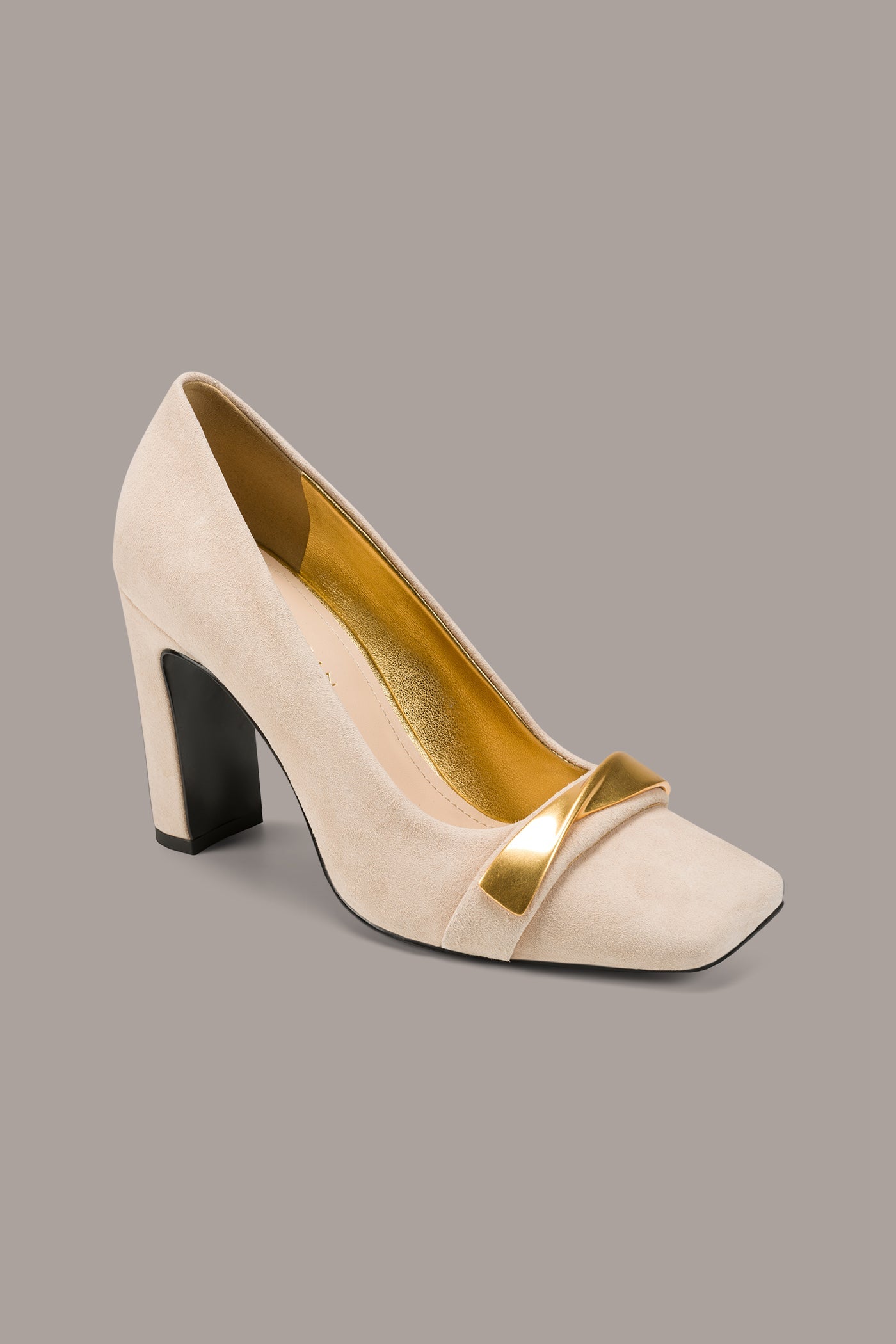 NUDE SABINA EMBELLISHED SUEDE HIGH PUMP Donna Karan