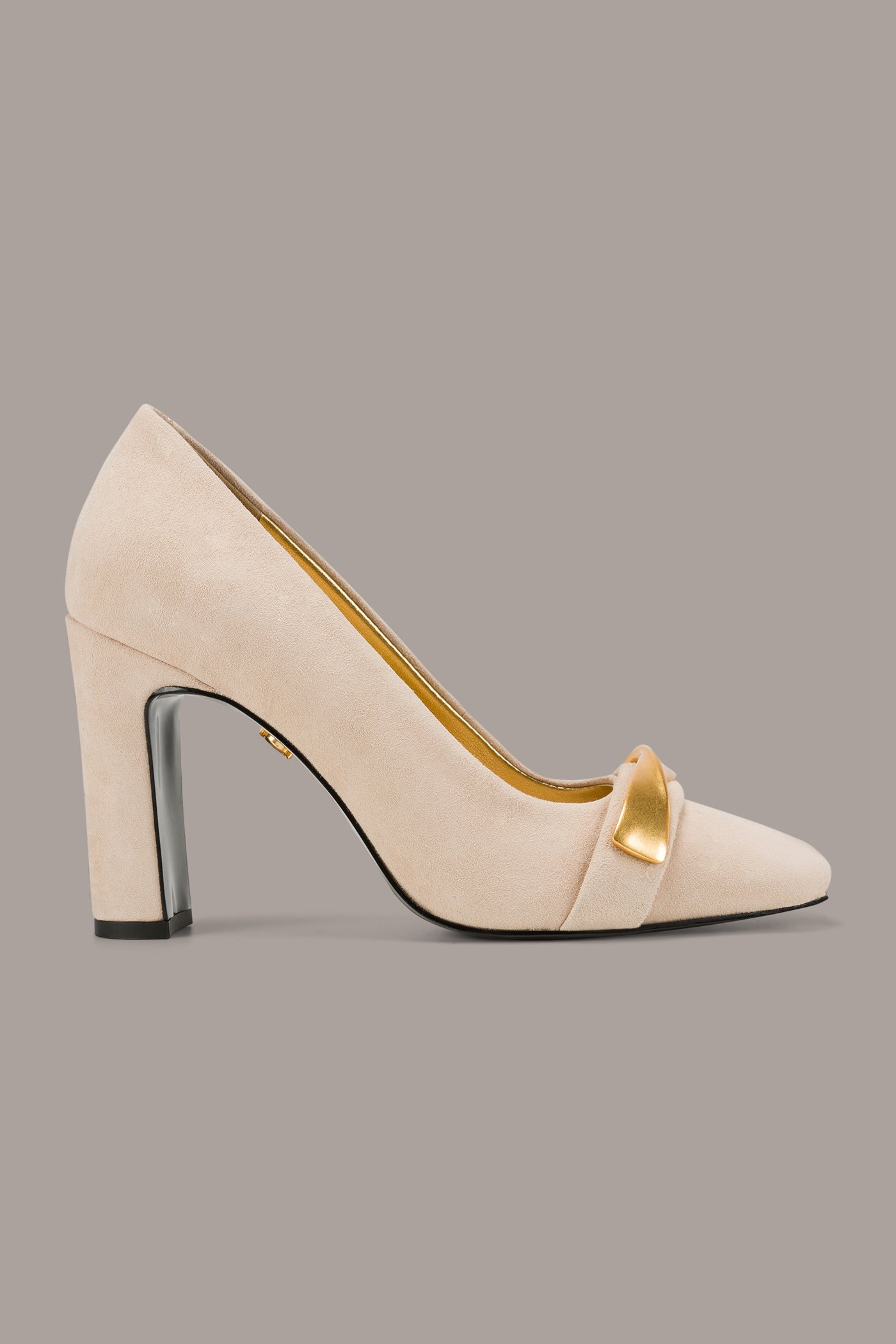 NUDE SABINA EMBELLISHED SUEDE HIGH PUMP Donna Karan