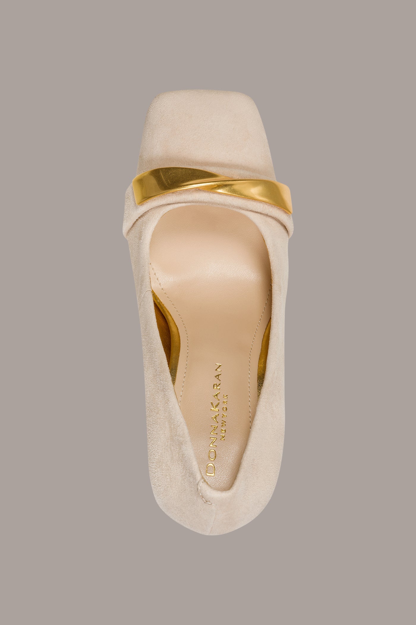 NUDE SABINA EMBELLISHED SUEDE HIGH PUMP Donna Karan