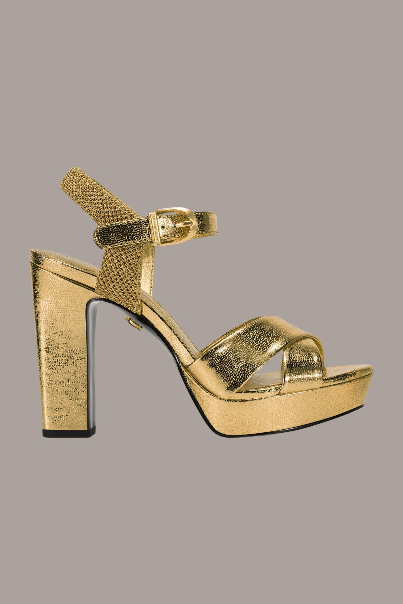 Gold STEFANIA PLATFORM SANDAL Donna Karan