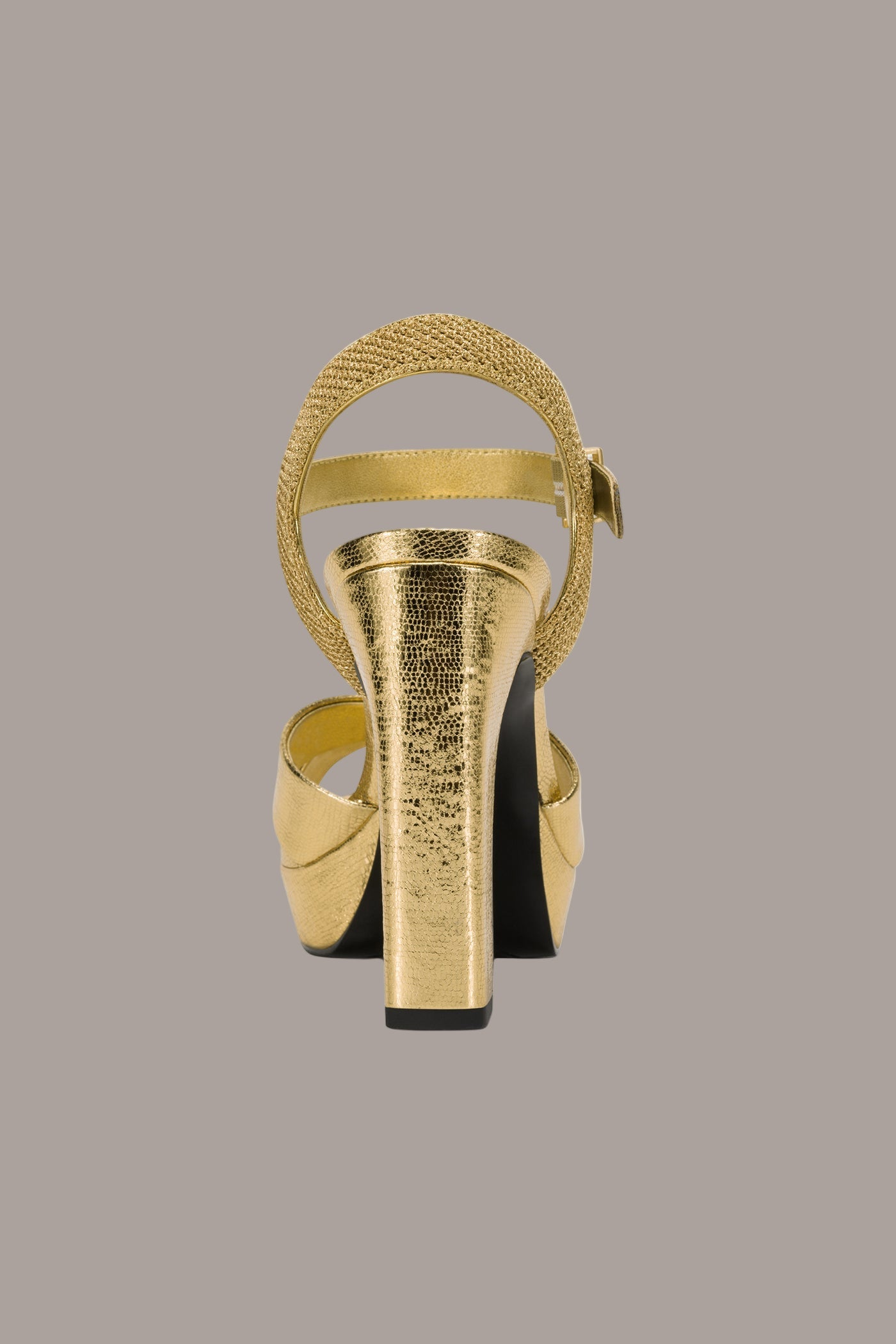 Gold STEFANIA PLATFORM SANDAL Donna Karan