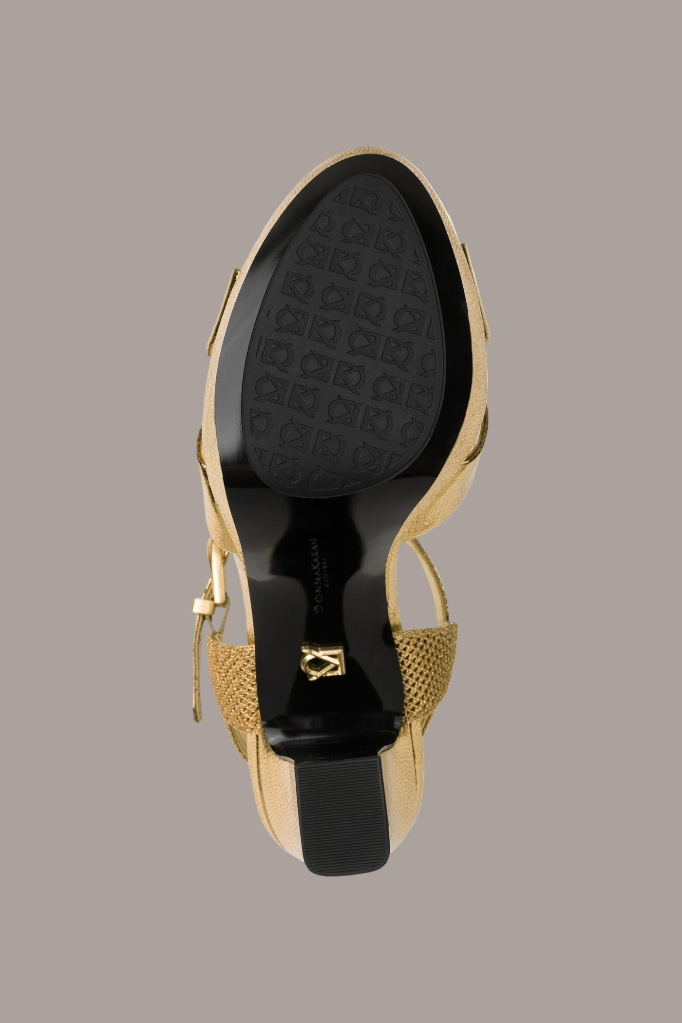 Gold STEFANIA PLATFORM SANDAL Donna Karan