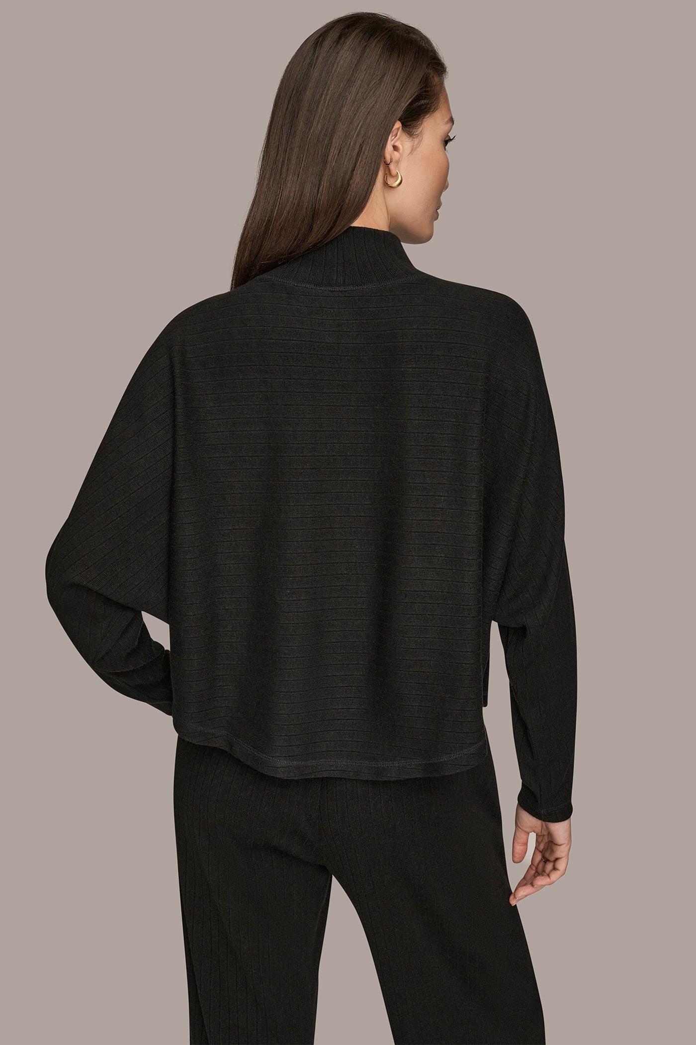 Black MOCK-NECK TOP Donna Karan