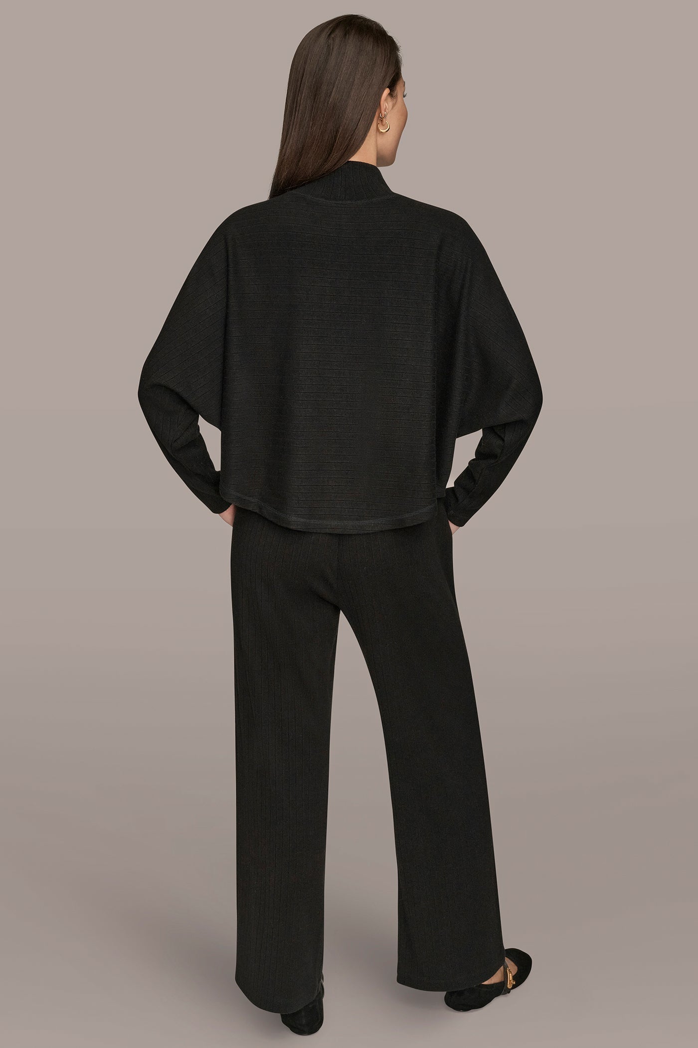 Black MOCK-NECK TOP Donna Karan