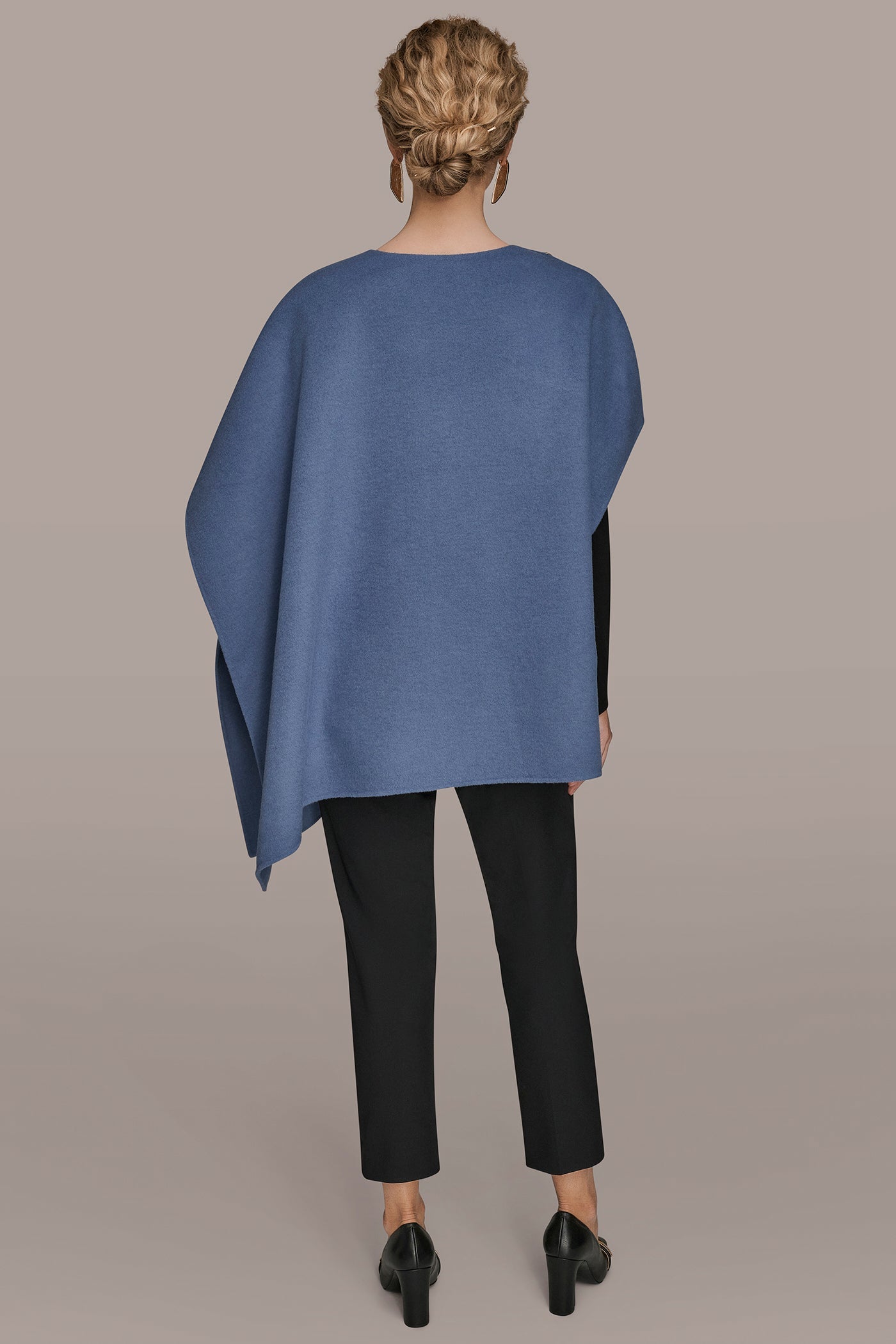 TEMPEST BUTTON-EMBELLISHED WOOL-BLEND CAPE Donna Karan