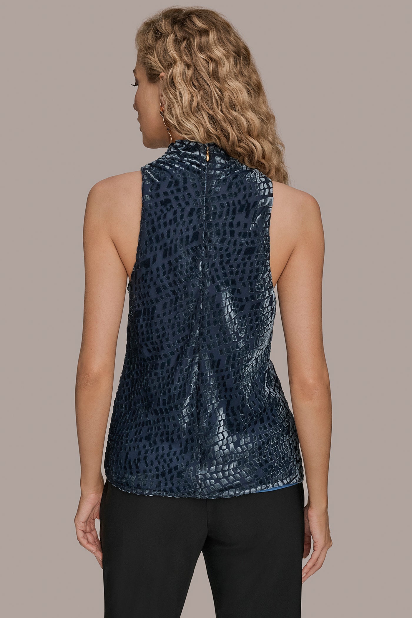 DARK TEMPEST HIGH-NECK BURNOUT TOP Donna Karan