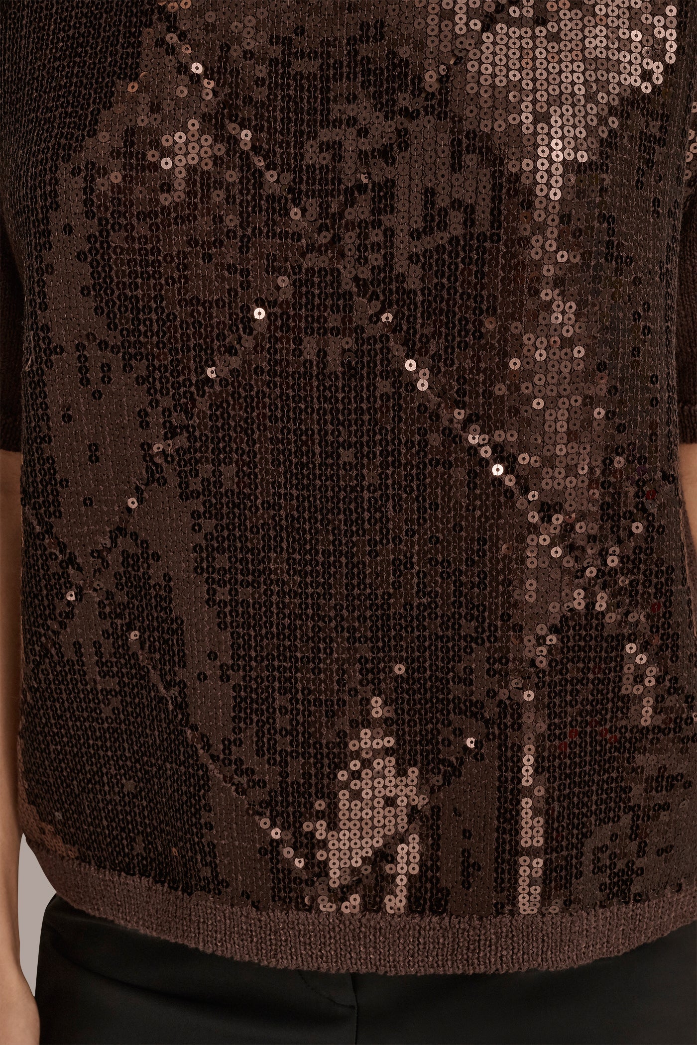 CHOCOLATE PLUM ELBOW-SLEEVE SEQUIN SWEATER Donna Karan