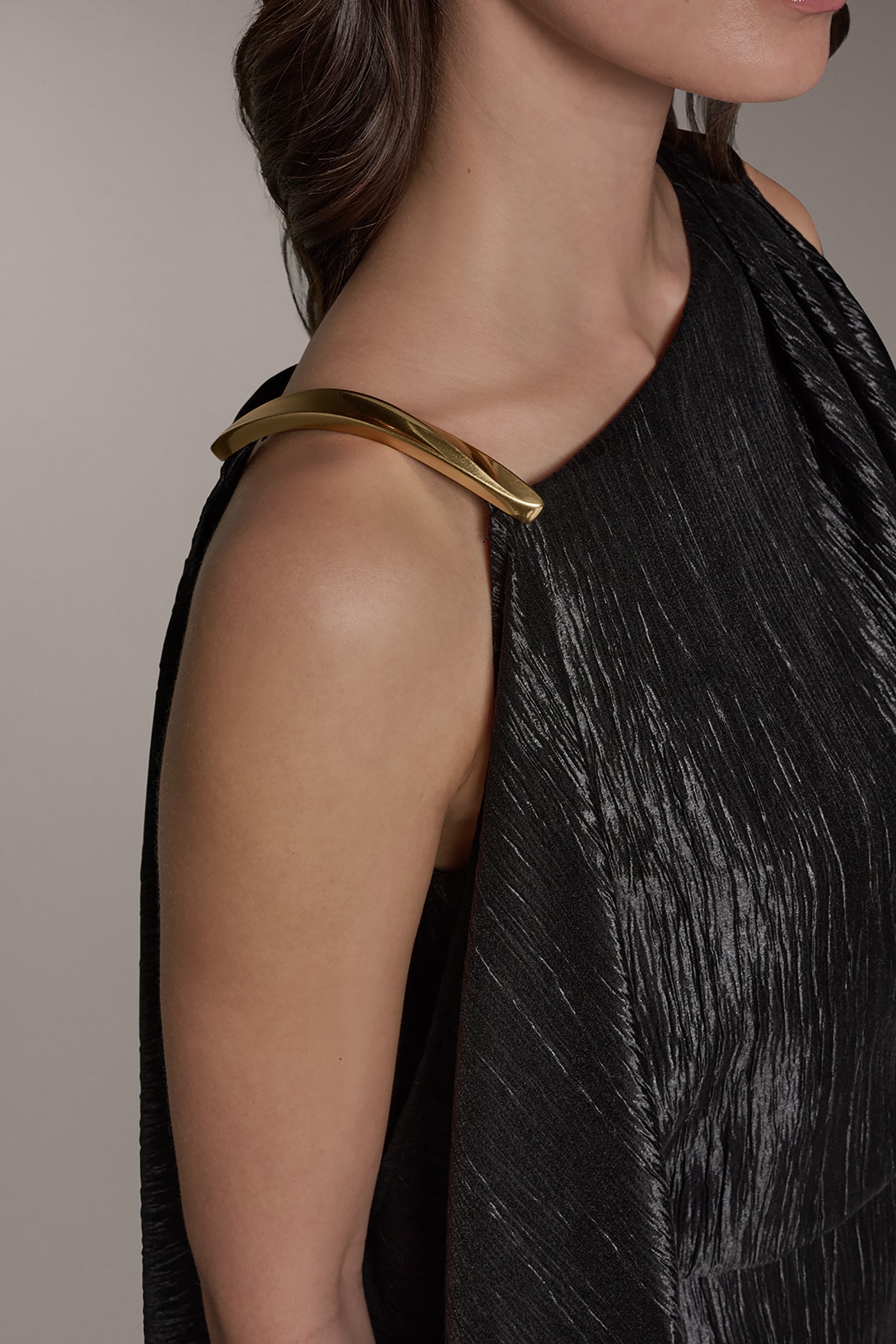Black SLEEVELESS ASYMMETRIC MIDI DRESS Donna Karan