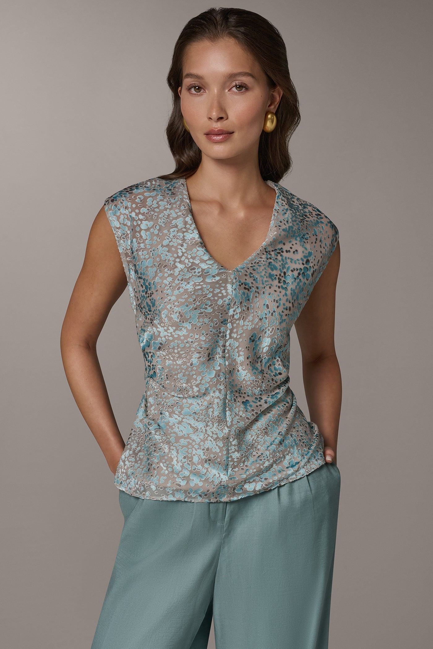 Turin Combo DOT BURNOUT TOP Donna Karan