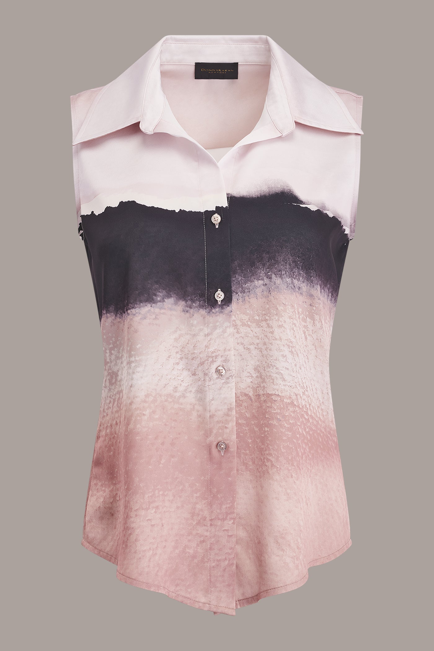 Umbria/Black Multi SLEEVELESS HIGH-LOW BLOUSE Donna Karan