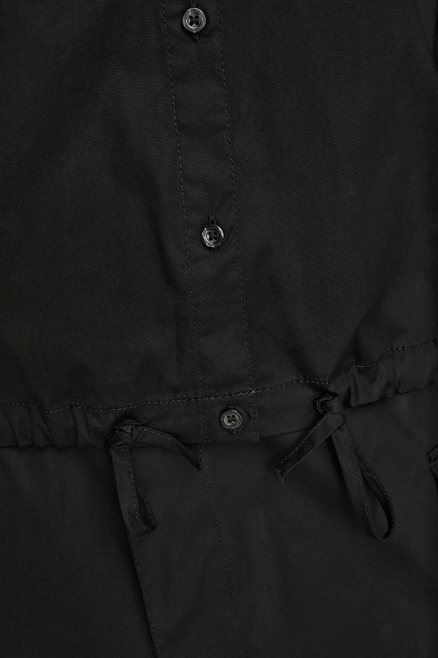 Black HOODED BUTTON-DOWN SHIRT Donna Karan